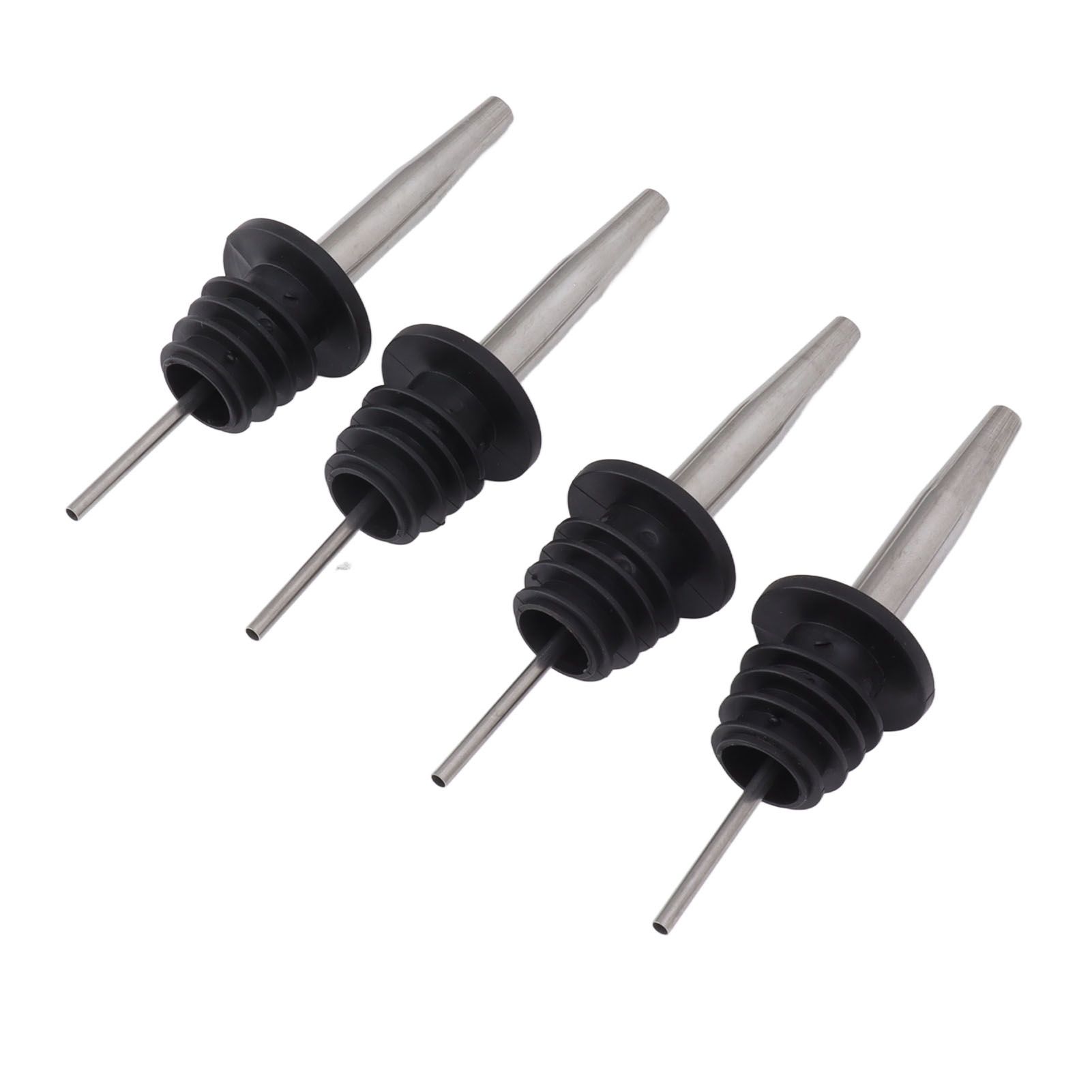 24pcs Stainless Steel Bottle Pourers with Black Plastic Cover Conical Design view 9