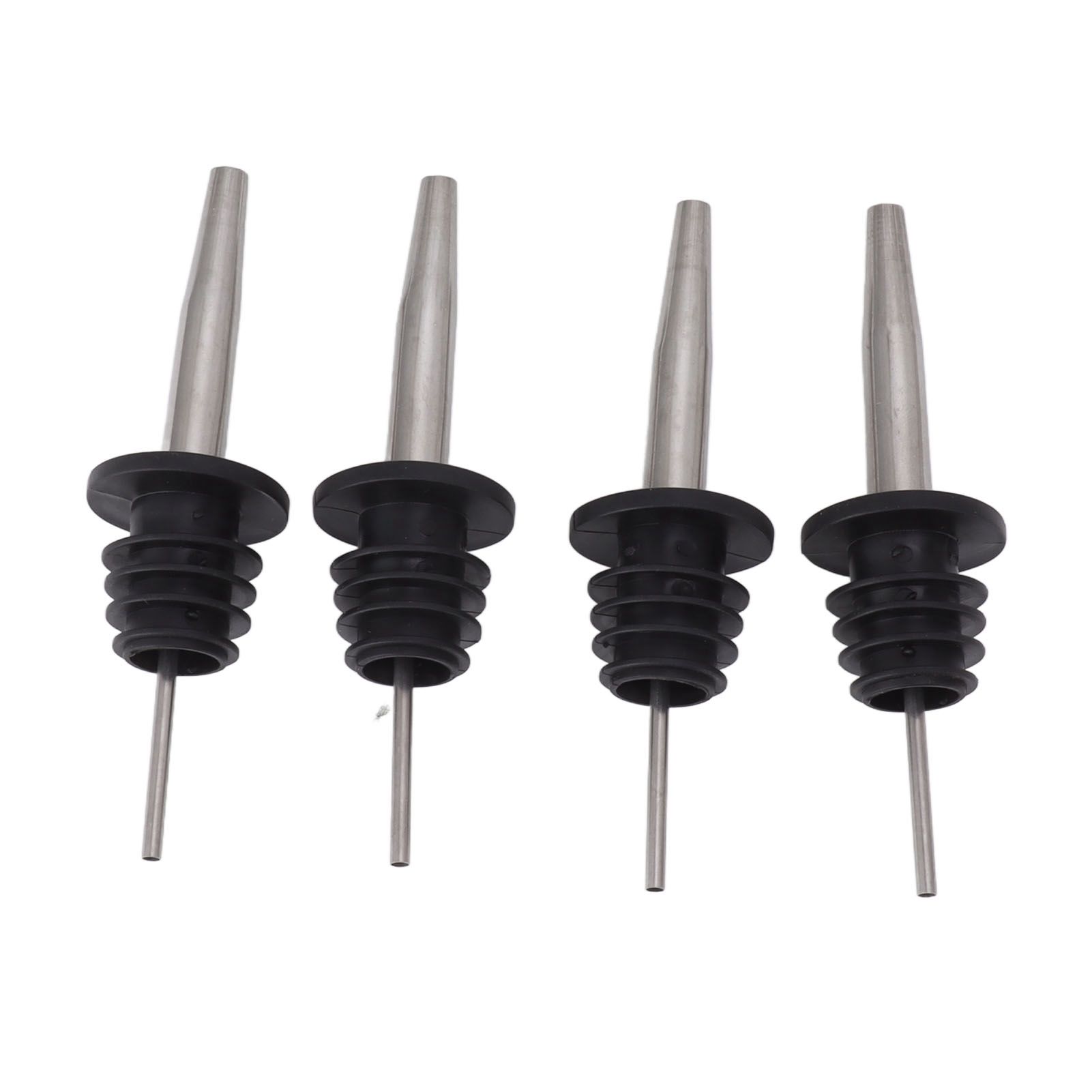 24pcs Stainless Steel Bottle Pourers with Black Plastic Cover Conical Design view 10
