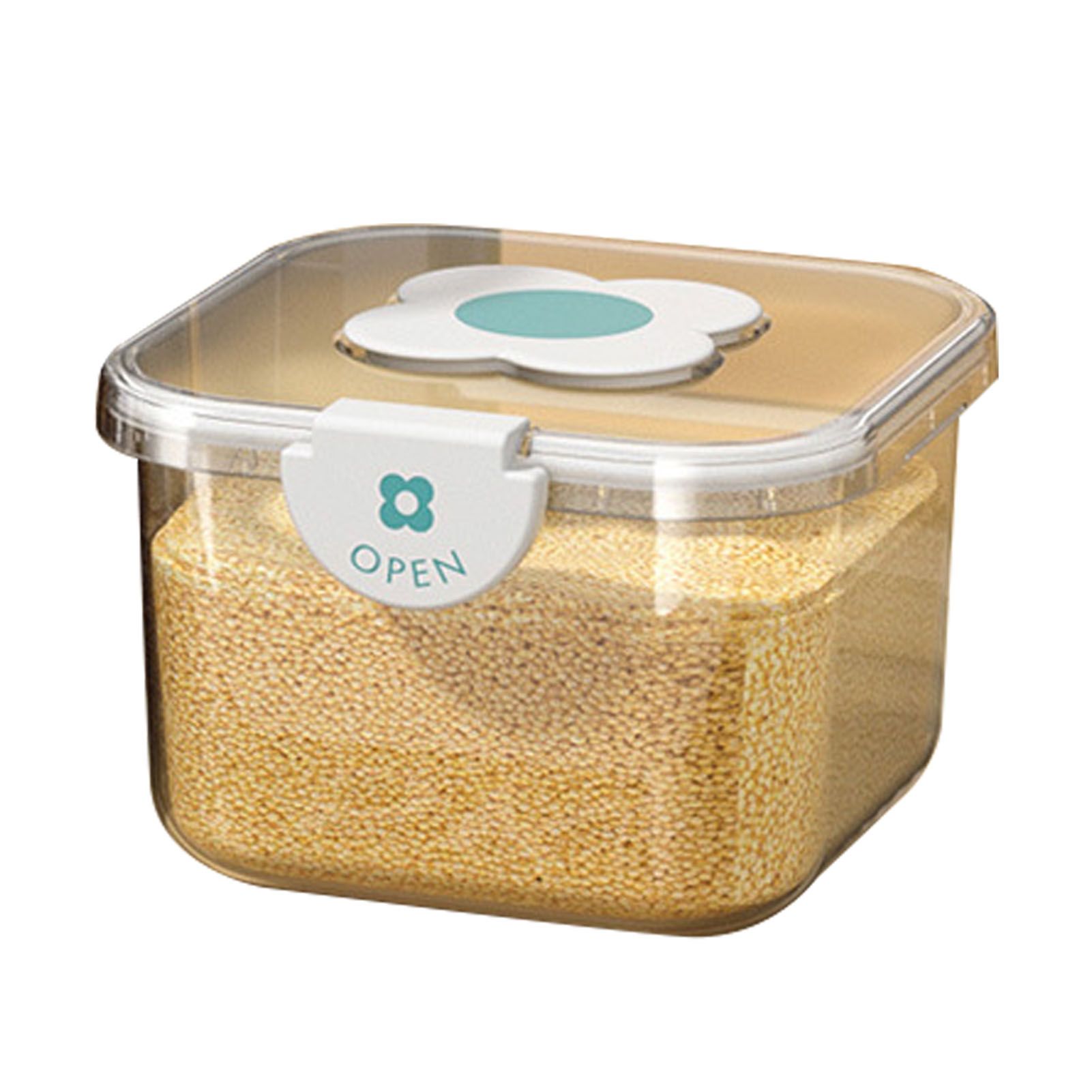 Rice Container Airtight Grain Food Storage Box Transparent with Cover for Home