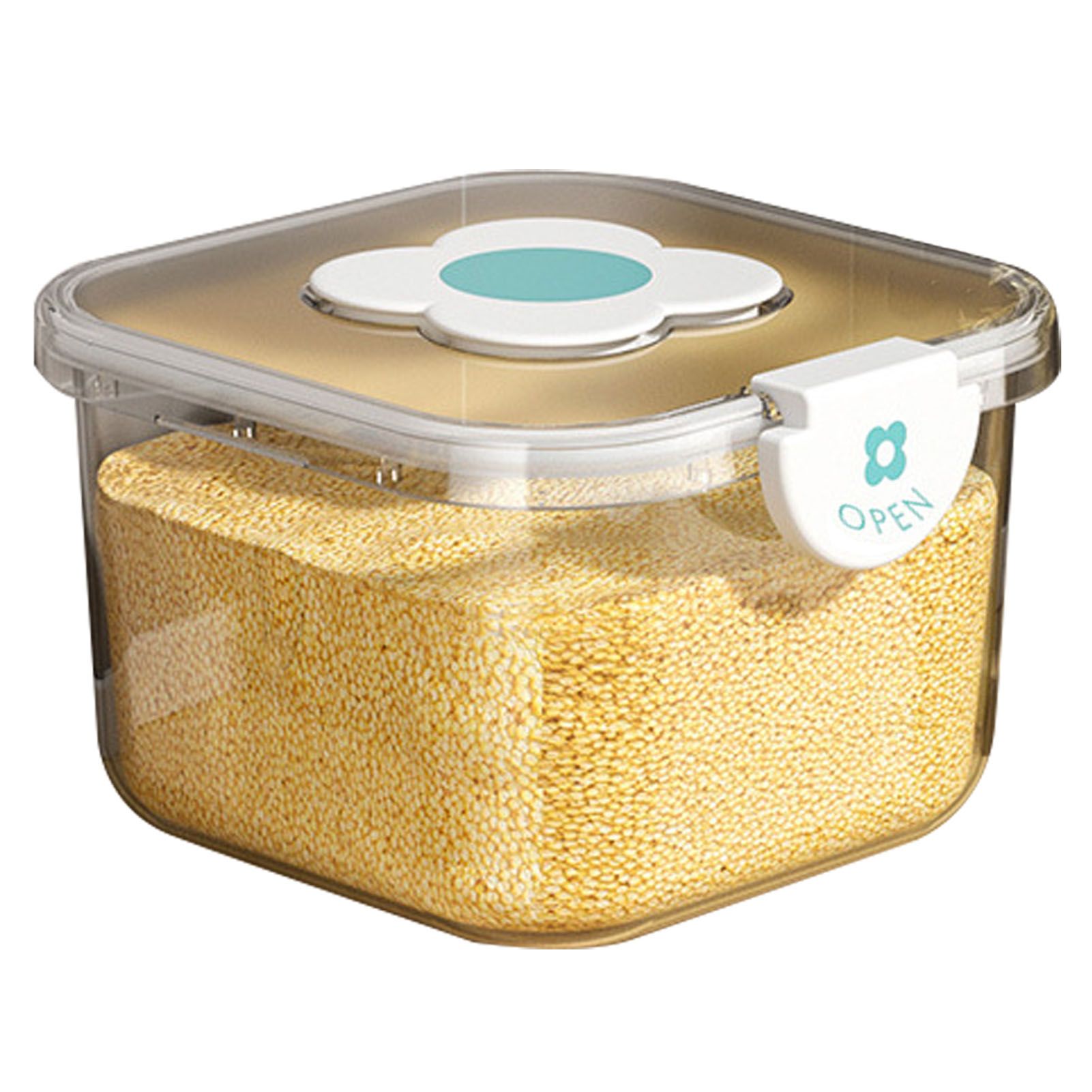 Rice Container Airtight Grain Food Storage Box Transparent with Cover for Home view 4