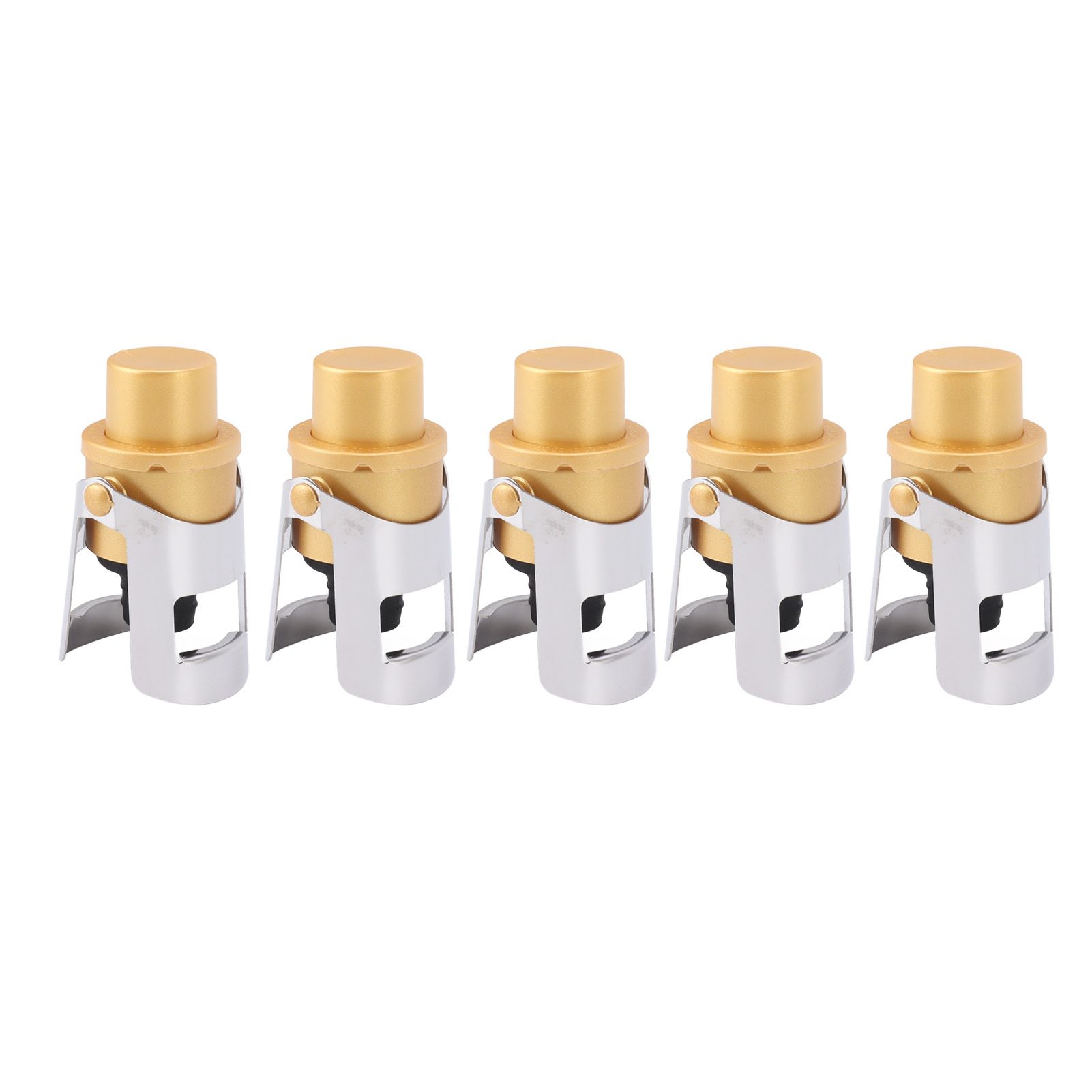 5 Packs Golden Champagne Stopper Stainless Steel Resuable Bottle Sealer view 6
