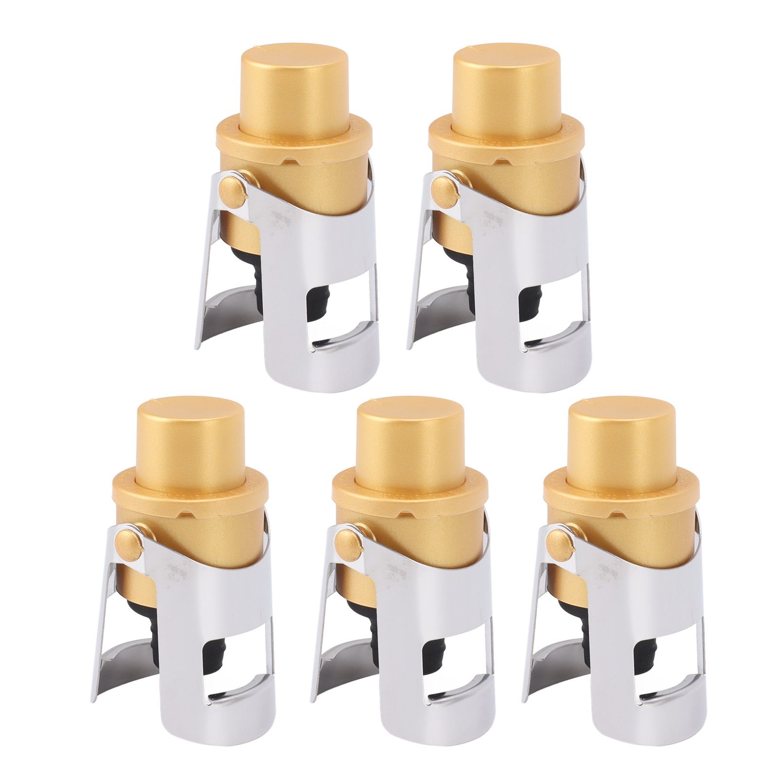 5 Packs Golden Champagne Stopper Stainless Steel Resuable Bottle Sealer view 7