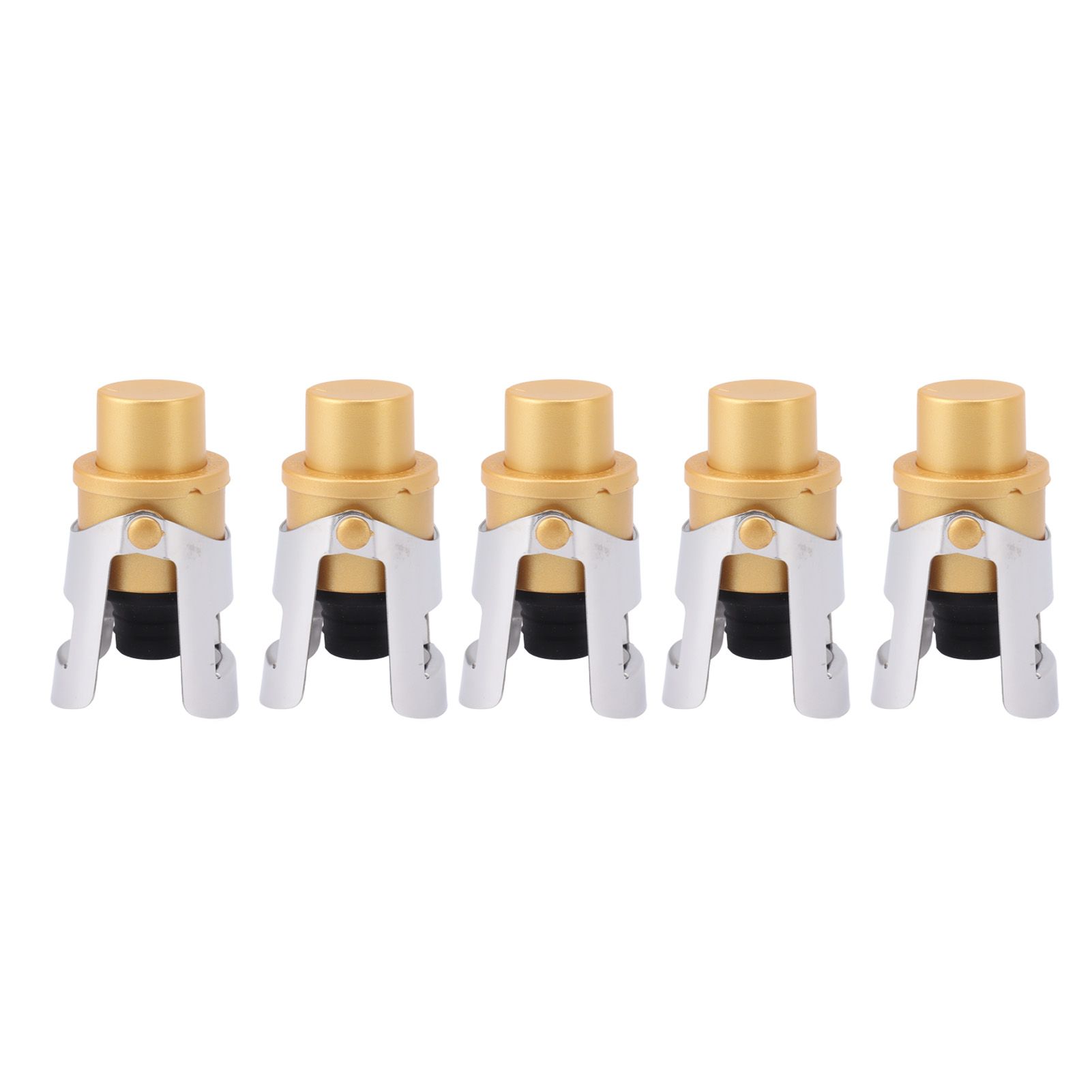 5 Packs Golden Champagne Stopper Stainless Steel Resuable Bottle Sealer view 9