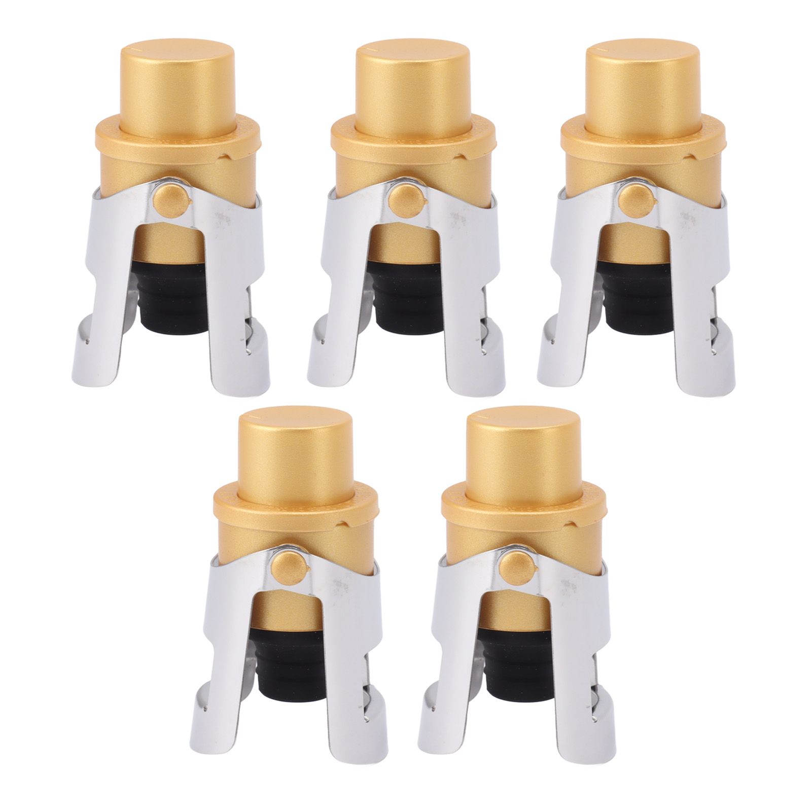 5 Packs Golden Champagne Stopper Stainless Steel Resuable Bottle Sealer view 10