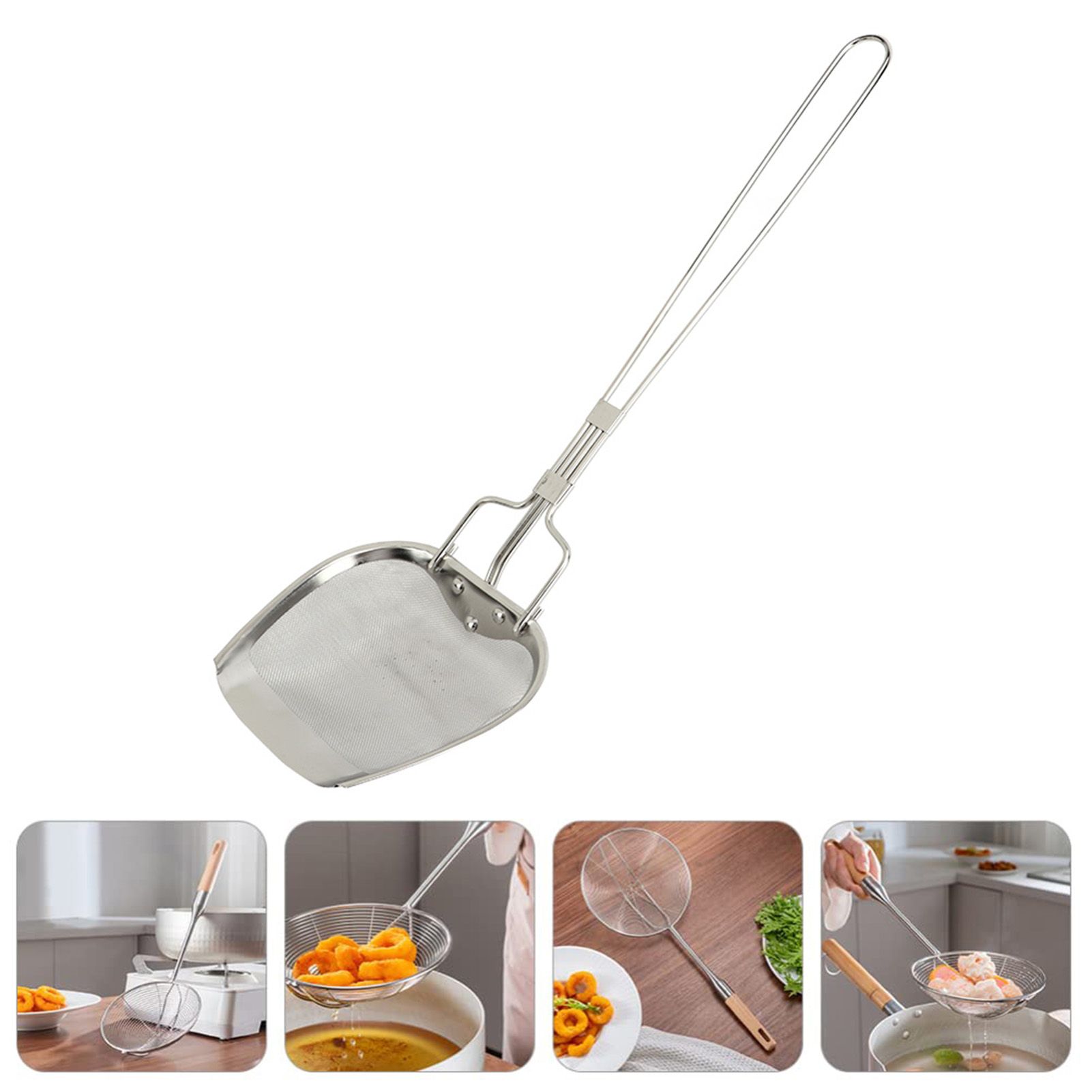 Fine Mesh Strainer 0.02in 304 Stainless Steel Firm Stable Handle Smoothing view 12