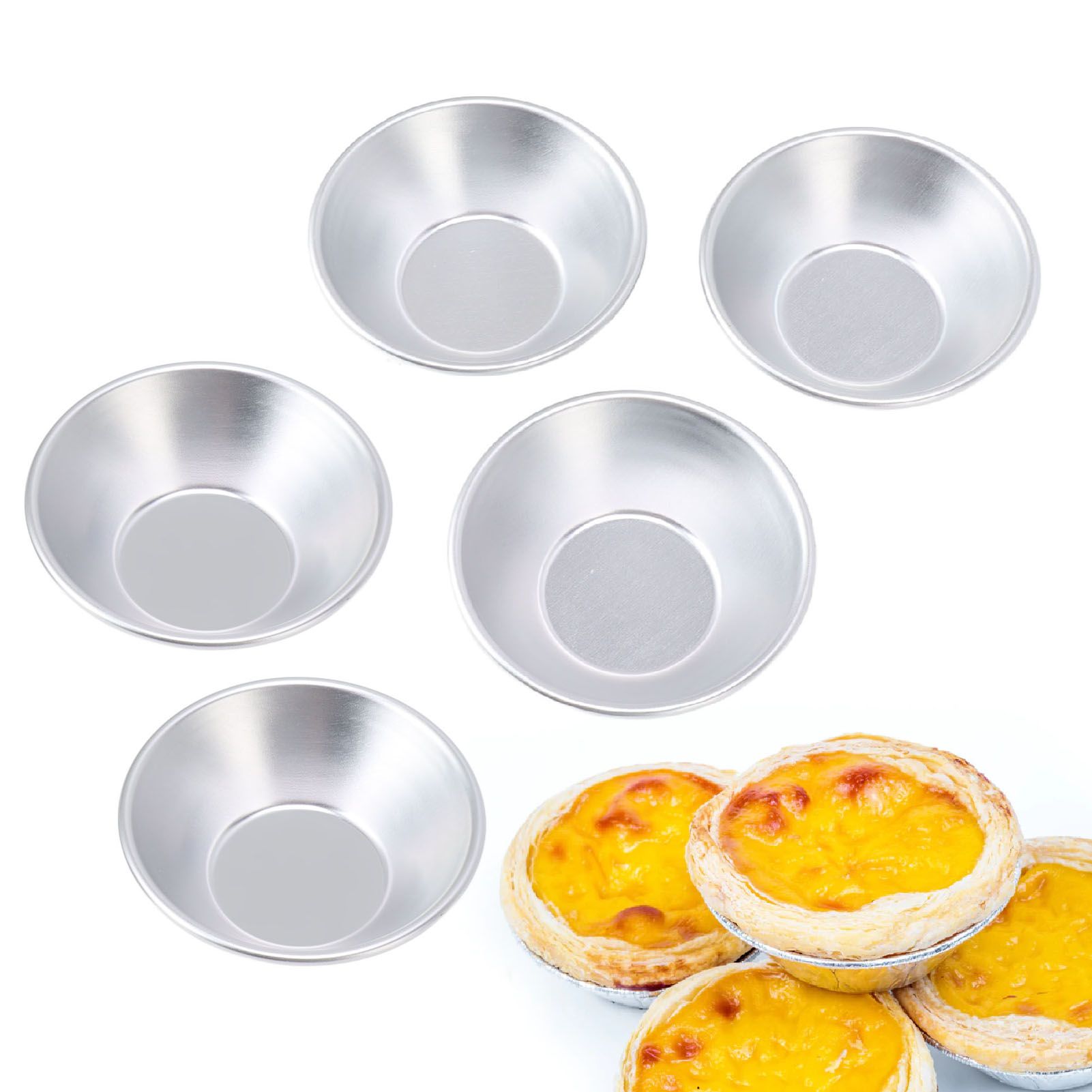 25Pcs Aluminum Egg Tart Molds Small Tart Pie Tin Mini Cupcake Cake Muffin view 12