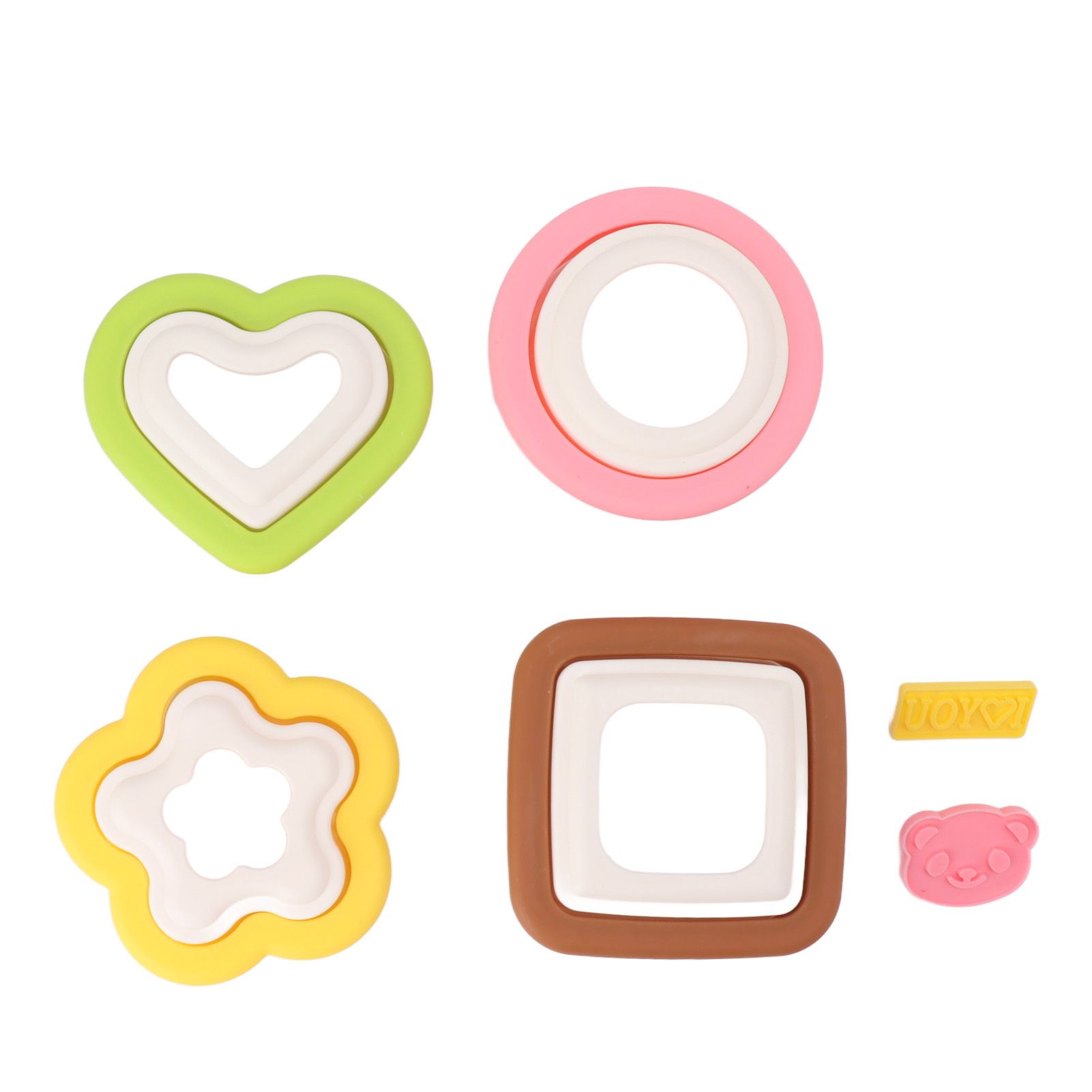 10Pcs Sandwich Cutter Mold Set Detachable Flower Heart Round Shape Baking
