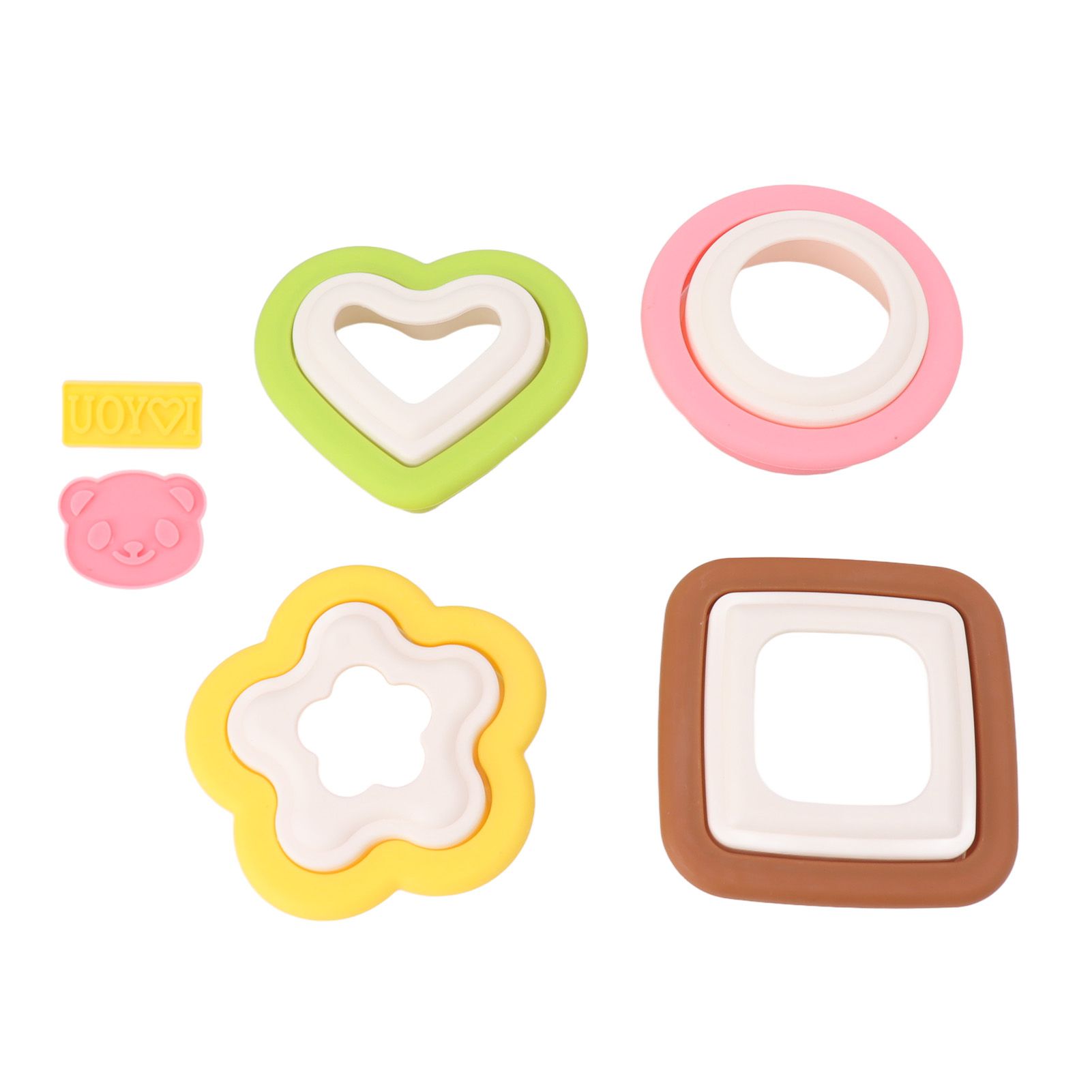10Pcs Sandwich Cutter Mold Set Detachable Flower Heart Round Shape Baking view 2