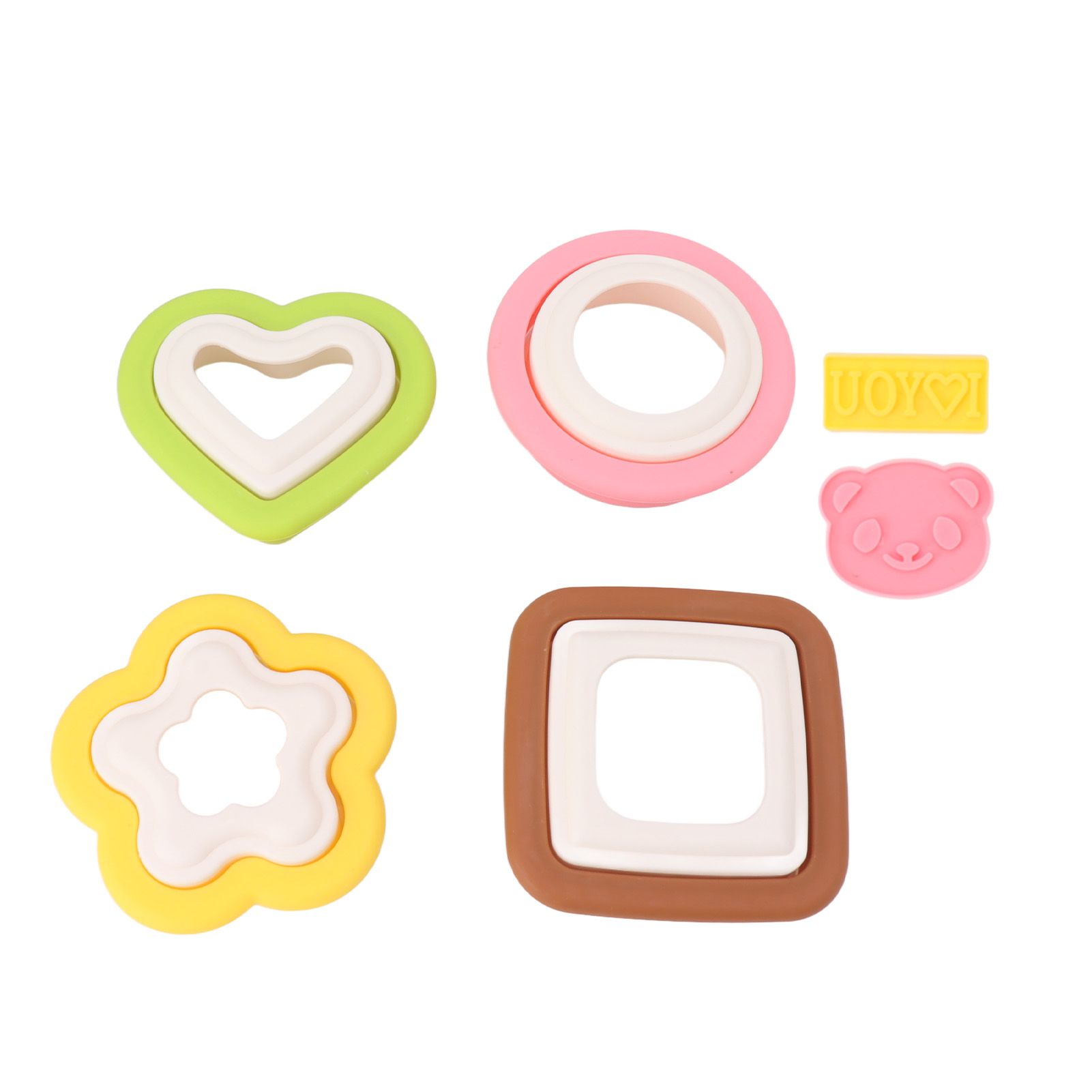 10Pcs Sandwich Cutter Mold Set Detachable Flower Heart Round Shape Baking view 3