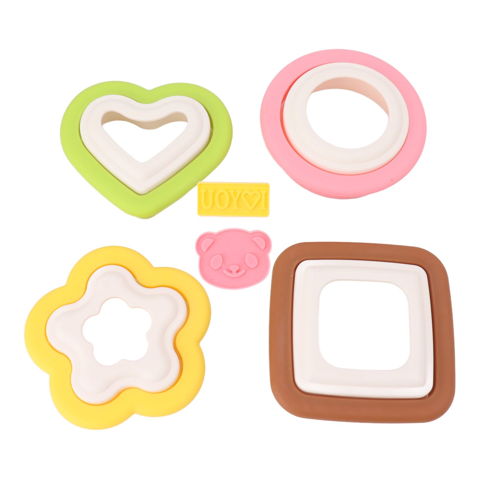10Pcs Sandwich Cutter Mold Set Detachable Flower Heart Round Shape Baking view 5