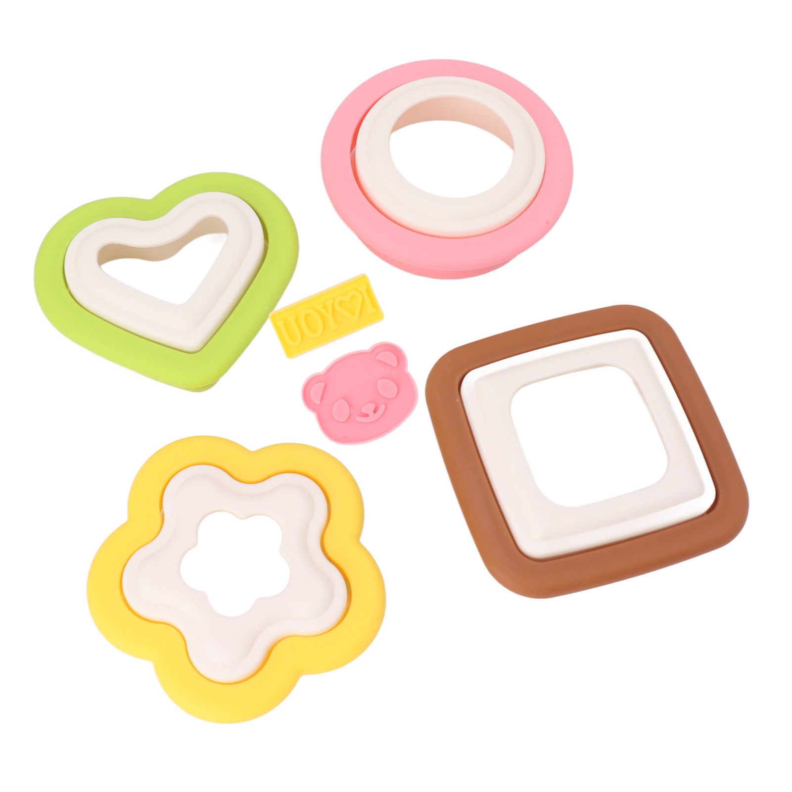 10Pcs Sandwich Cutter Mold Set Detachable Flower Heart Round Shape Baking view 7