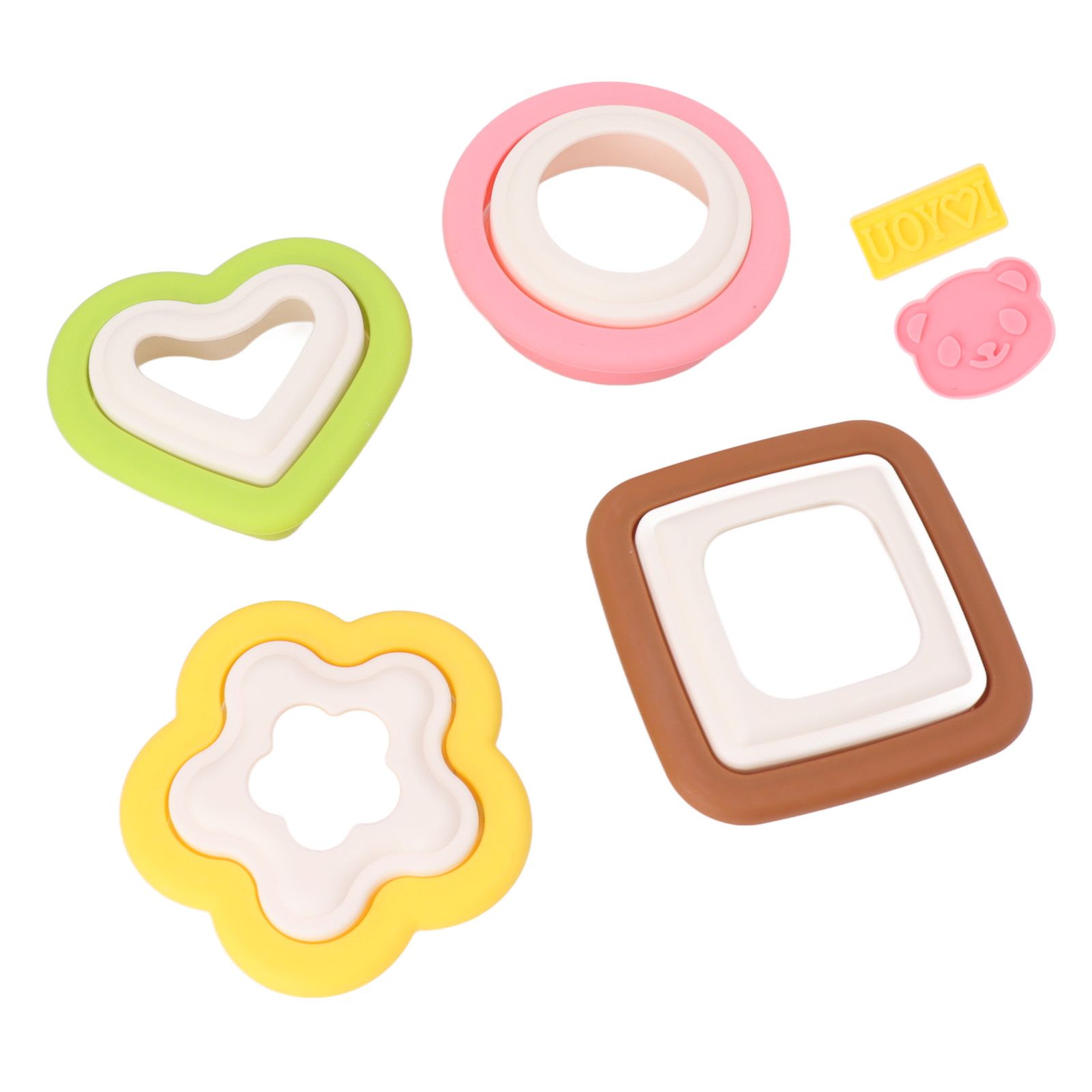 10Pcs Sandwich Cutter Mold Set Detachable Flower Heart Round Shape Baking view 8