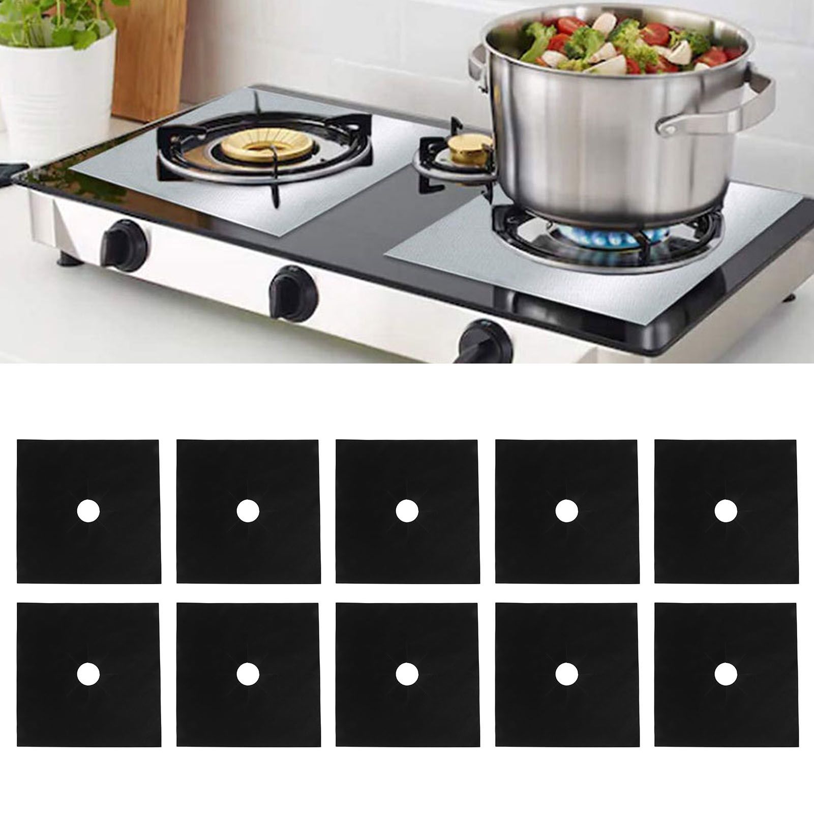 10pcs PTFE Gas Stove Surface Protection Pad Washable Oil and Dirt Resistant view 12
