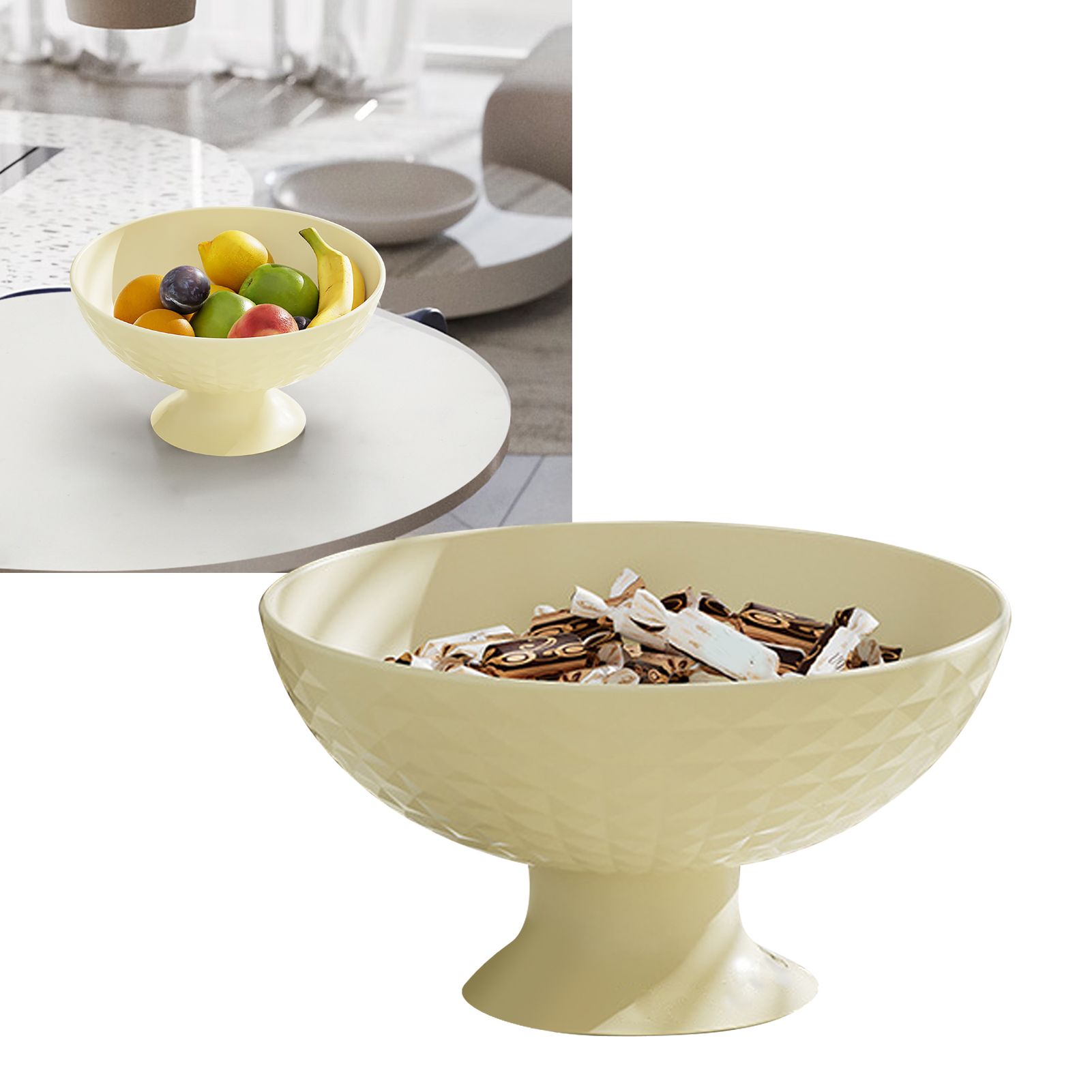Fruit Tray Plate Holder Plastic Footed Snacks Vegetables Fruits Basket Bowl view 5