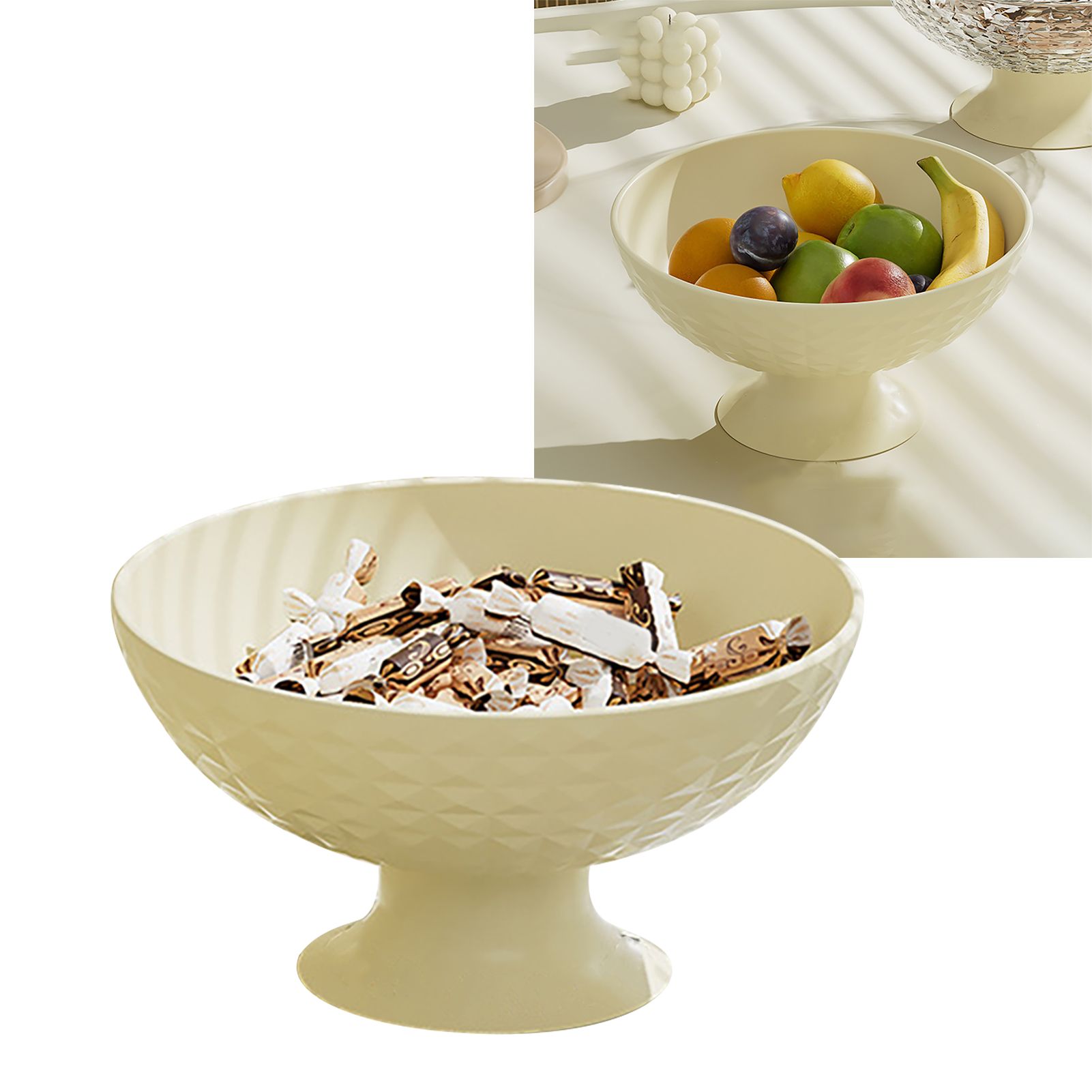 Fruit Tray Plate Holder Plastic Footed Snacks Vegetables Fruits Basket Bowl view 6