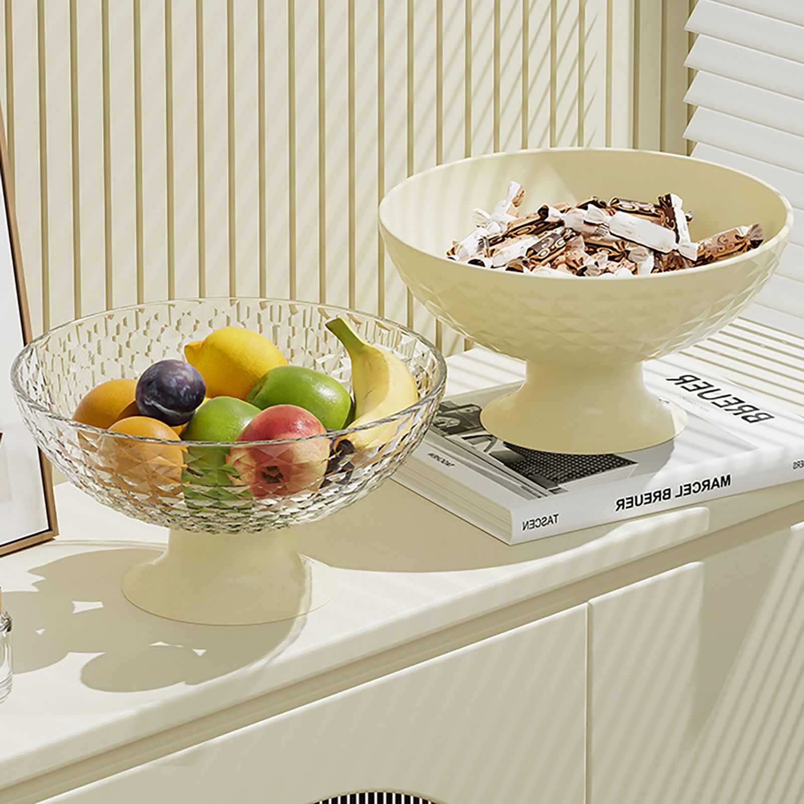 Fruit Tray Plate Holder Plastic Footed Snacks Vegetables Fruits Basket Bowl view 13
