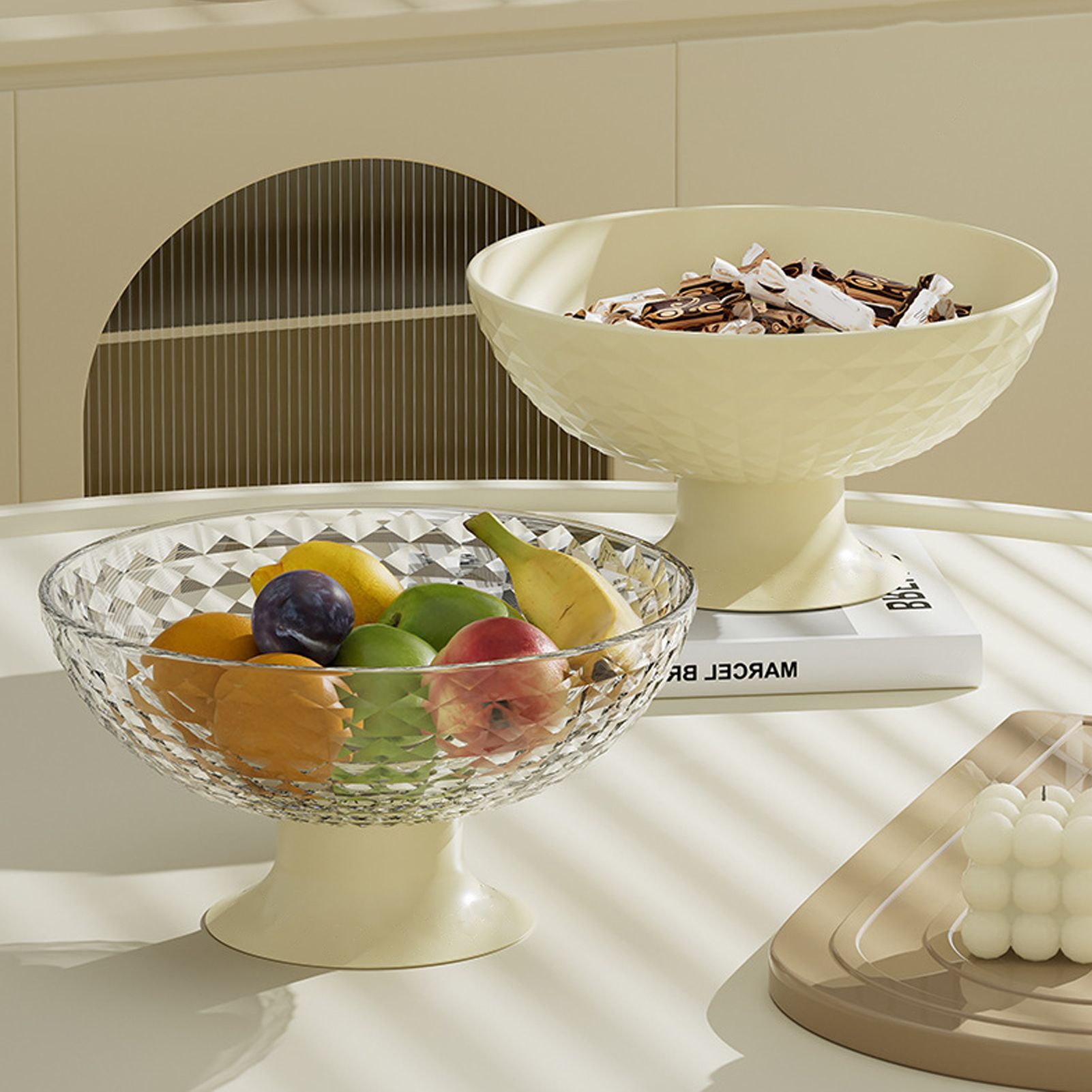 Fruit Tray Plate Holder Plastic Footed Snacks Vegetables Fruits Basket Bowl view 14