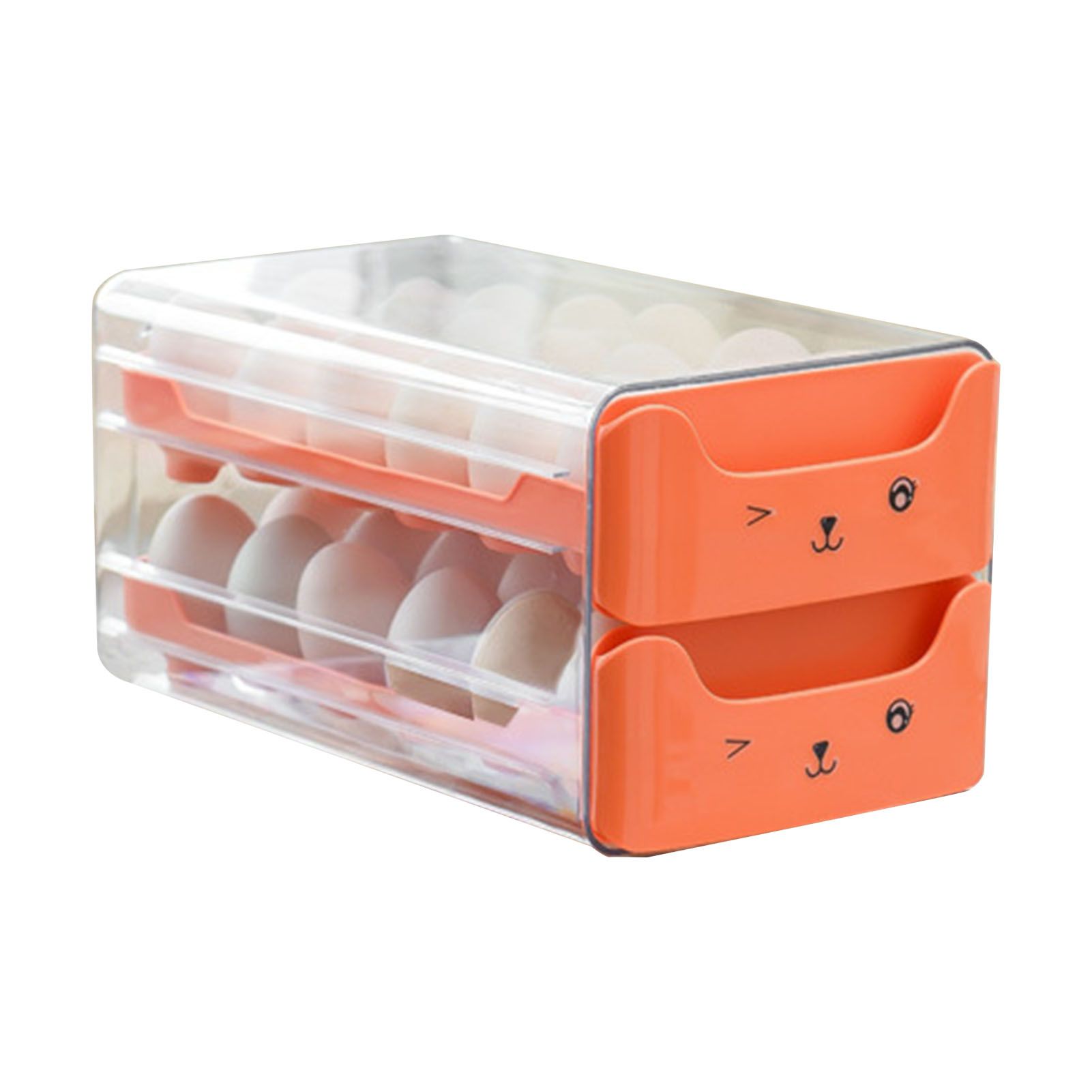 Double Layer Egg Drawer Transparent Lengthen Independent Slot Egg Holder Egg