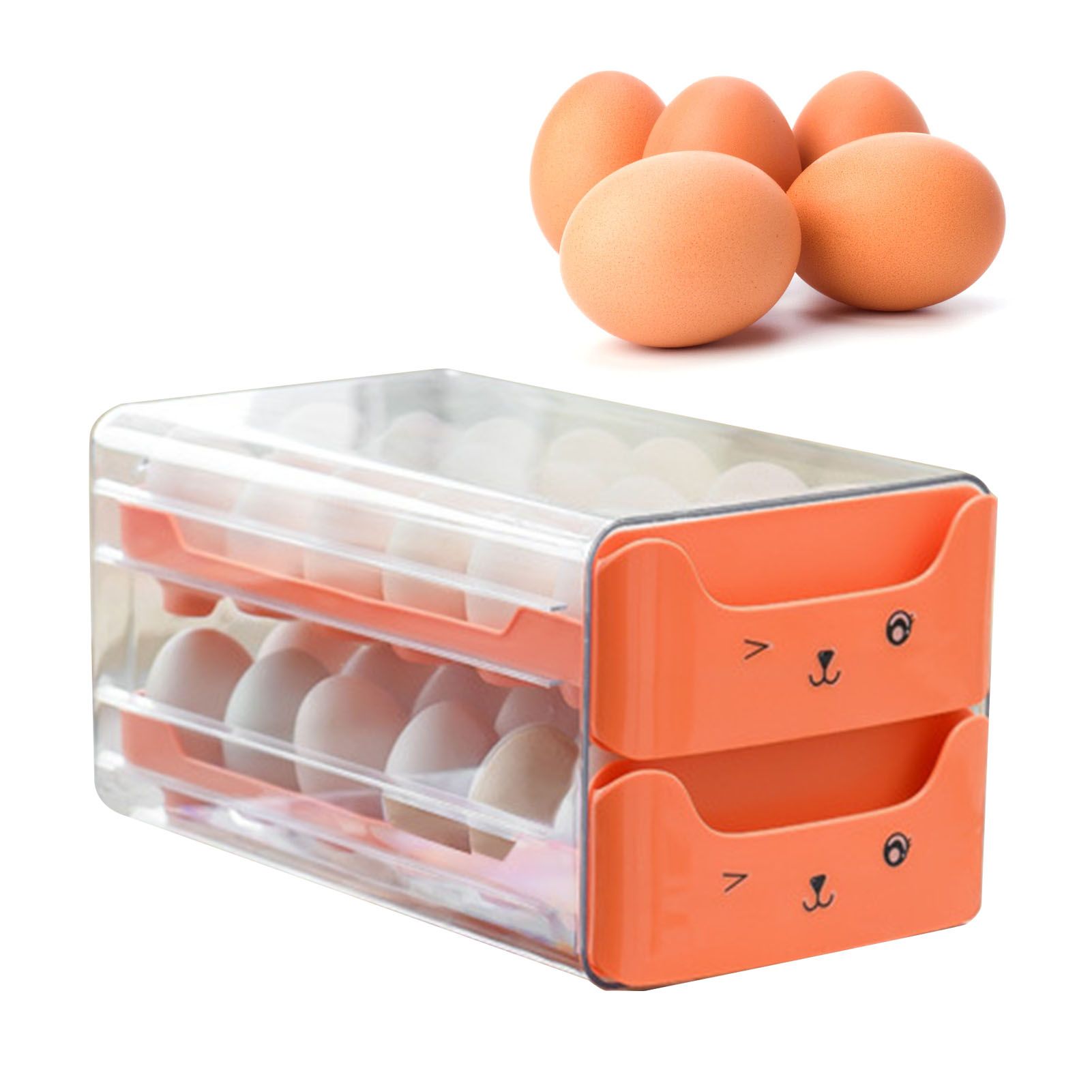 Double Layer Egg Drawer Transparent Lengthen Independent Slot Egg Holder Egg view 7