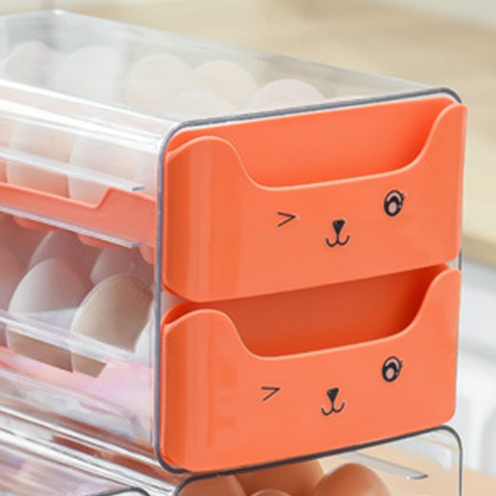 Double Layer Egg Drawer Transparent Lengthen Independent Slot Egg Holder Egg view 8
