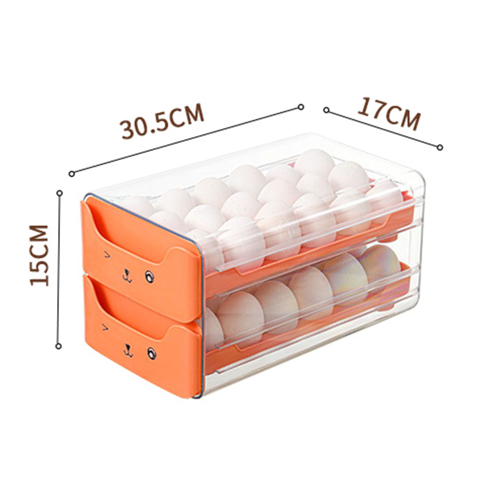 Double Layer Egg Drawer Transparent Lengthen Independent Slot Egg Holder Egg view 12