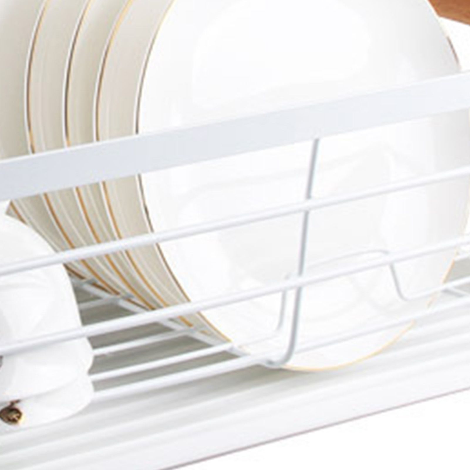 Dish Drainer Kitchen Monolayer Waterproof Cutlery Shelf Tabletop Utensil view 8