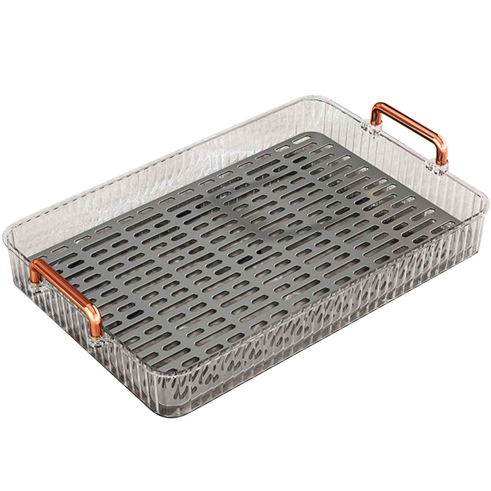 Water Drainage Tea Tray Double Layer Large Capacity Rectangular Cup Drain