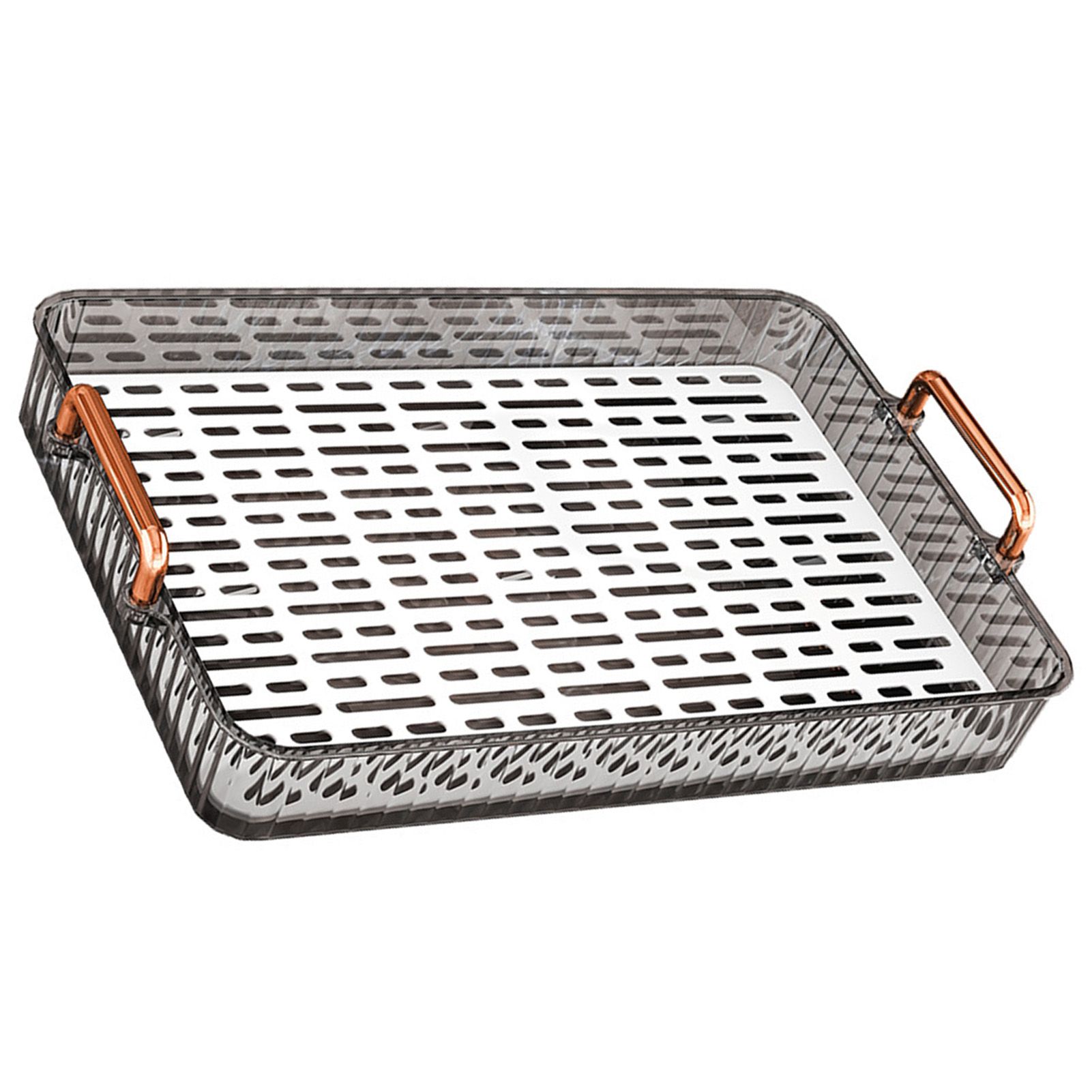 Water Drainage Tea Tray Double Layer Large Capacity Rectangular Cup Drain view 2