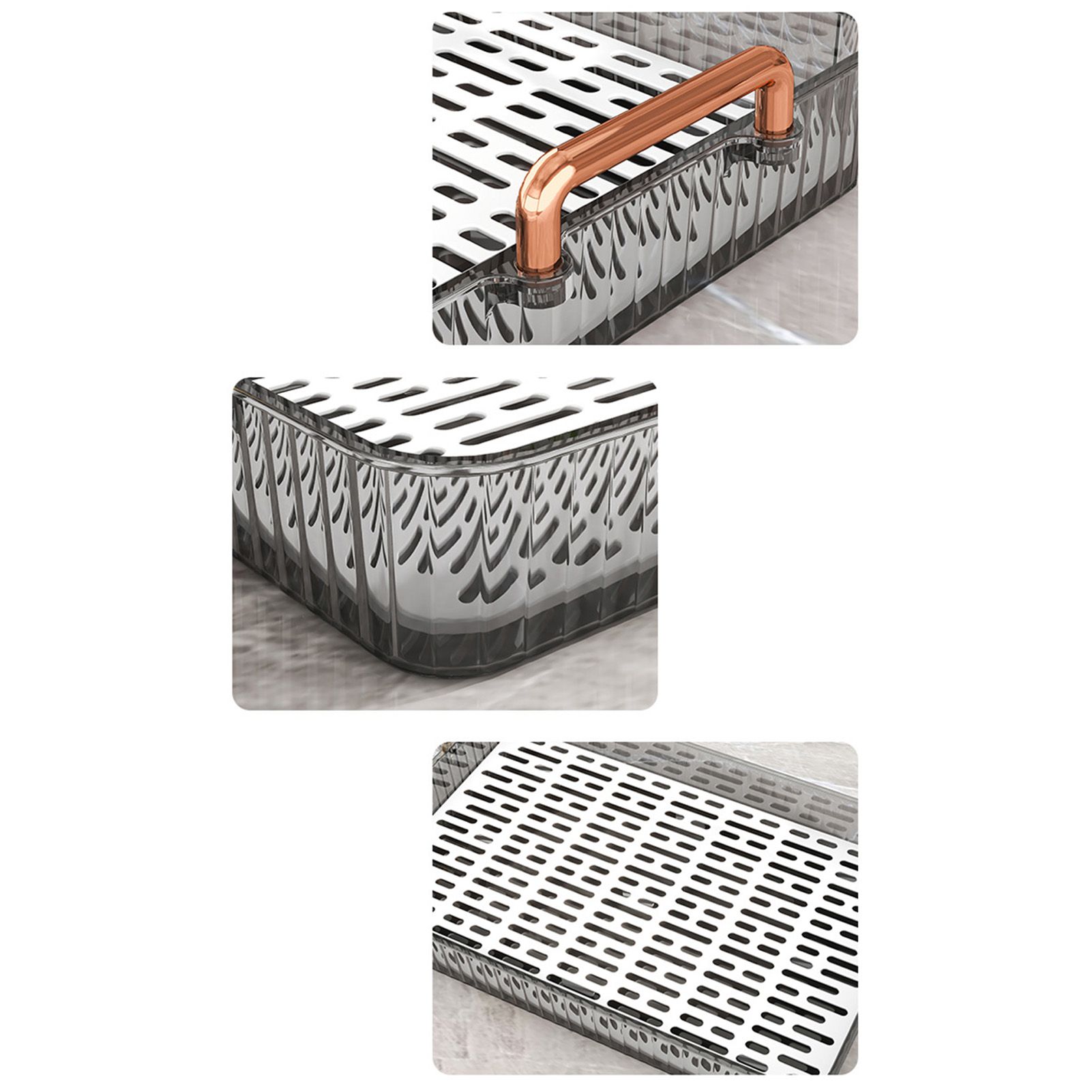 Water Drainage Tea Tray Double Layer Large Capacity Rectangular Cup Drain view 7
