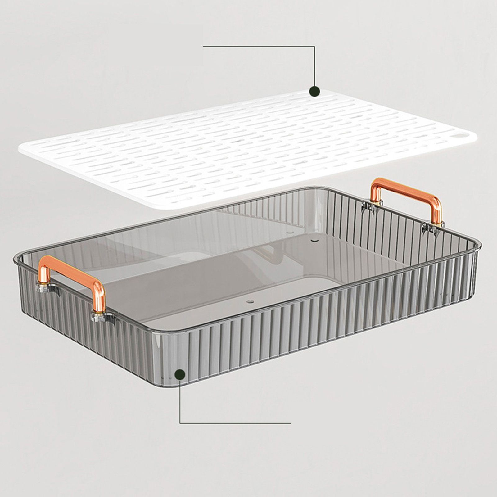 Water Drainage Tea Tray Double Layer Large Capacity Rectangular Cup Drain view 8