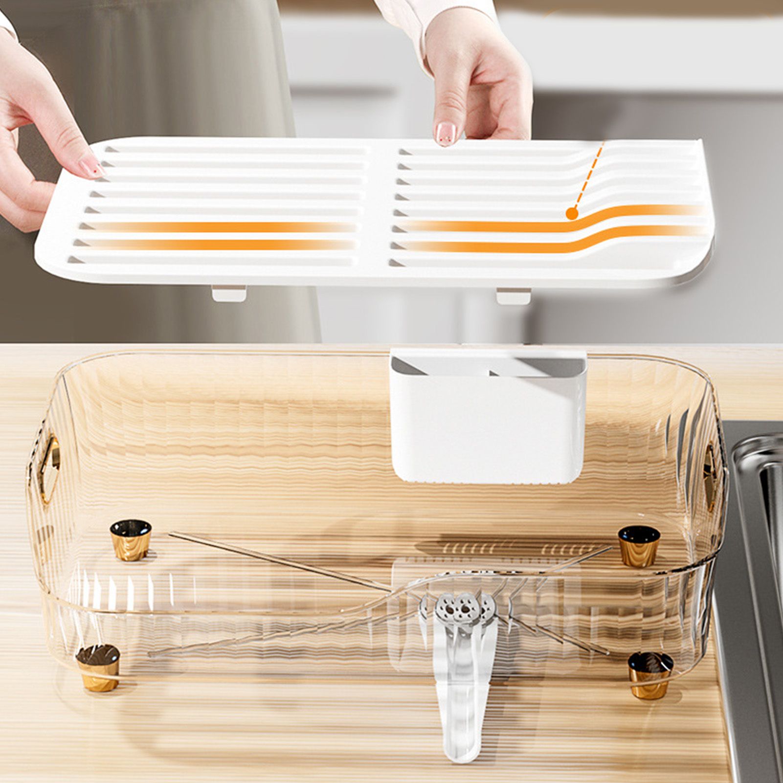 Dish Drying Rack Plastic Visualize Diversion Effluent Dish Diversion Rack for view 14