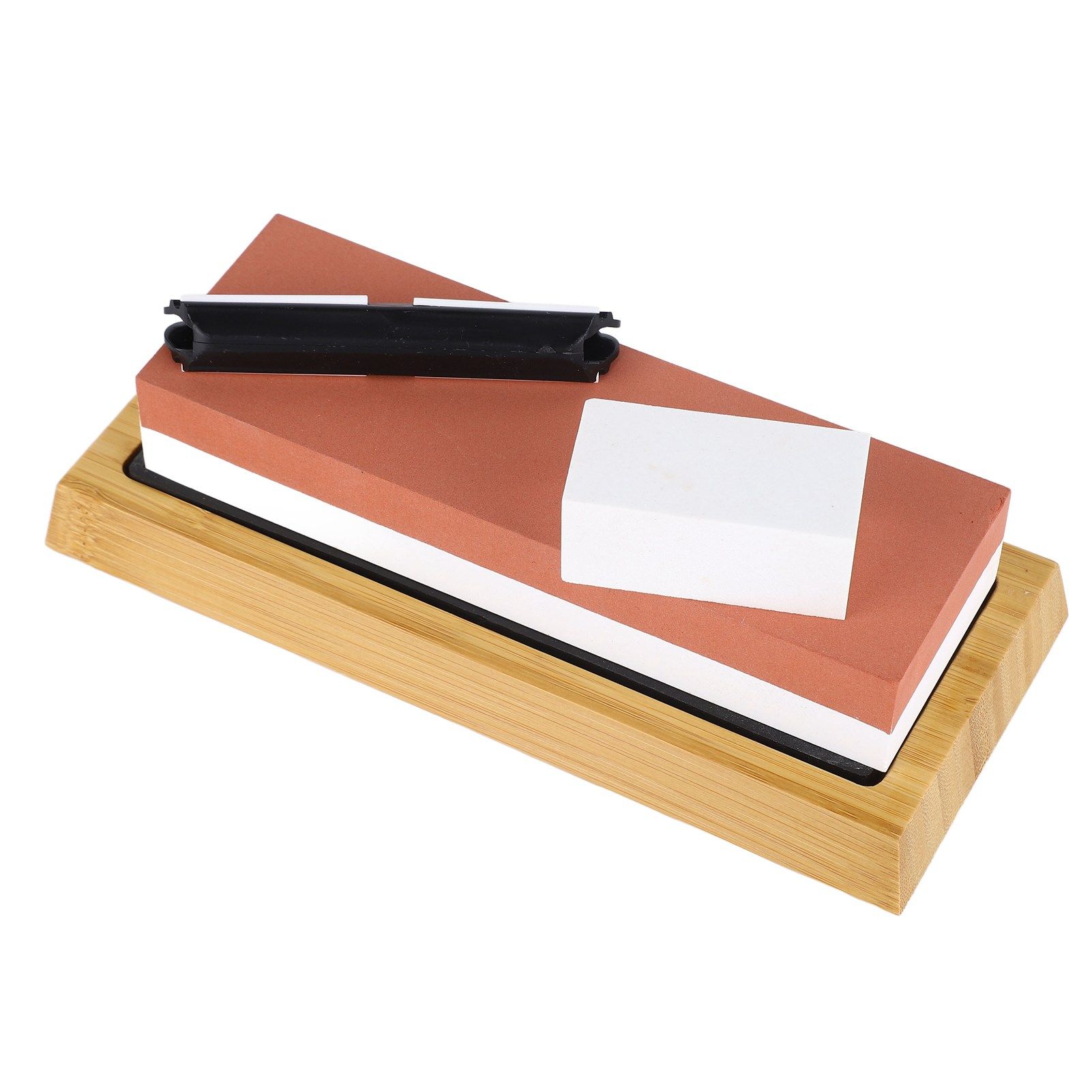 Knife Sharpening Stone 3000 8000 Grit Red White Dual Sided Wooden Base view 8