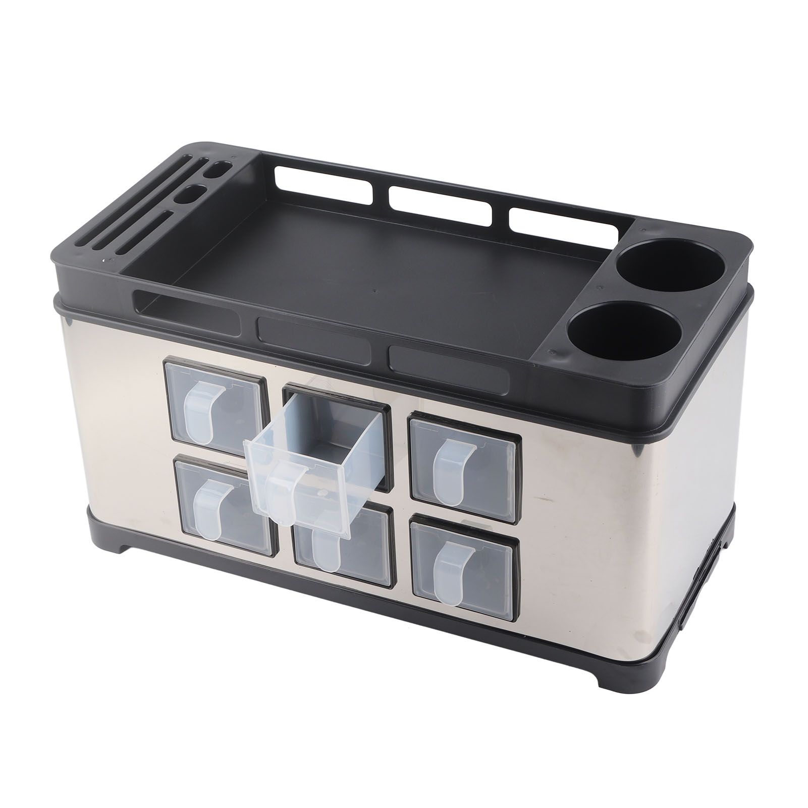 Spice Box Rack Stainless Steel Multifunctional Seasoning Bottle Holder Brush view 2