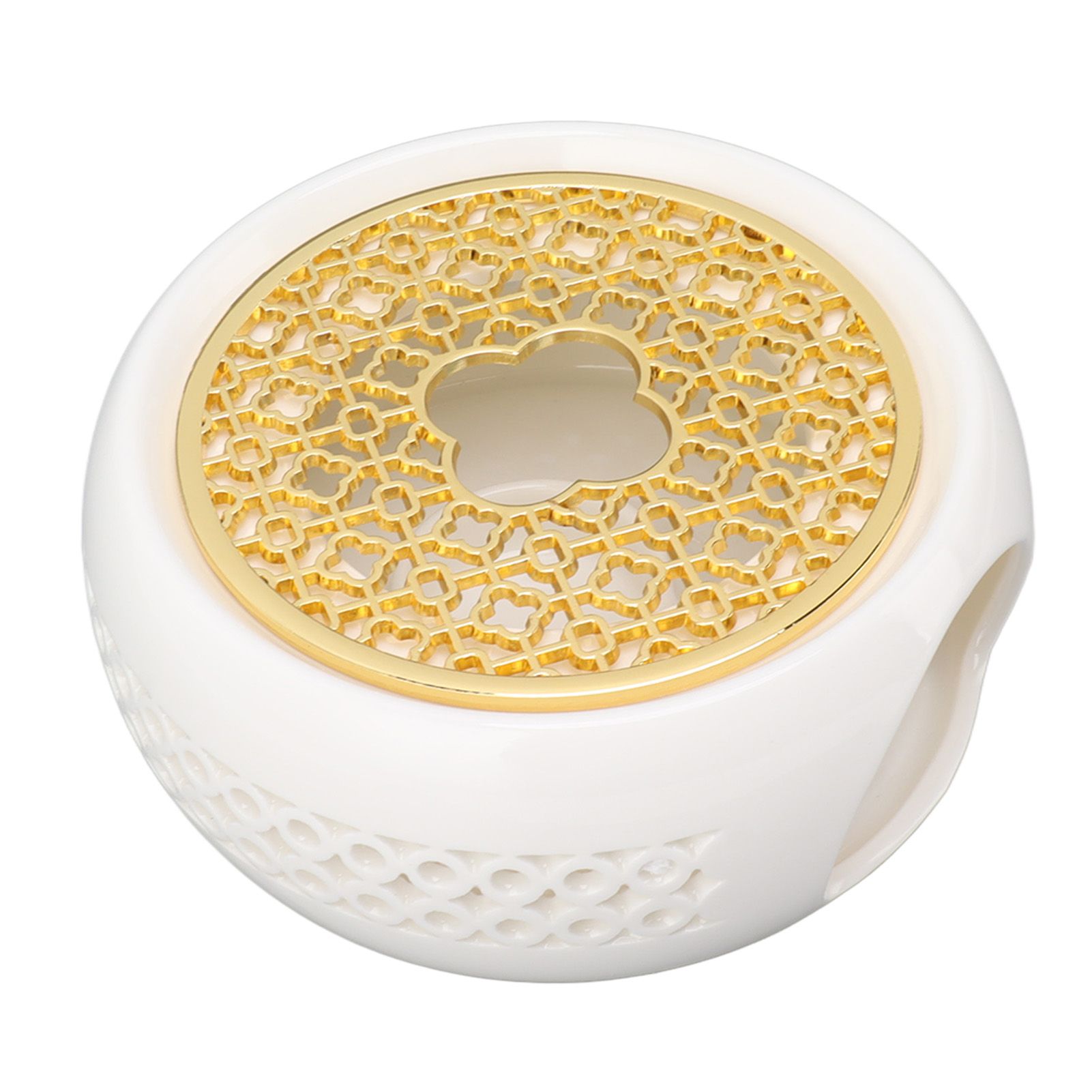 Porcelain Teapot Heater Hollow Frame Round Teapot Warmer Base with Alloy view 3