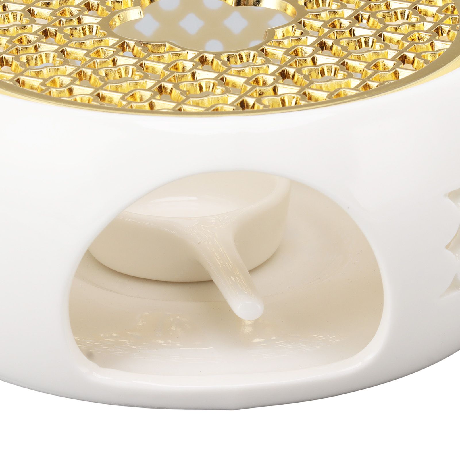 Porcelain Teapot Heater Hollow Frame Round Teapot Warmer Base with Alloy view 14