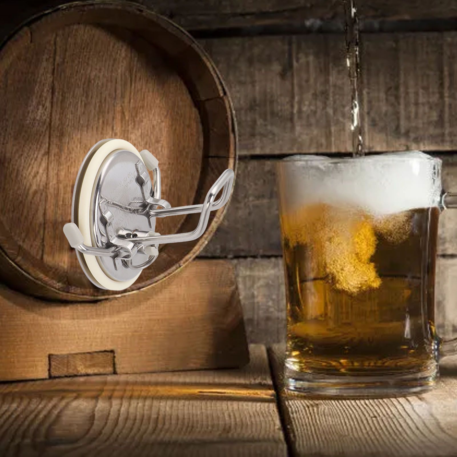 Beer Keg Lid Stainless Steel Soda Barrel Cover Carbonation Lid Accesosry for view 12