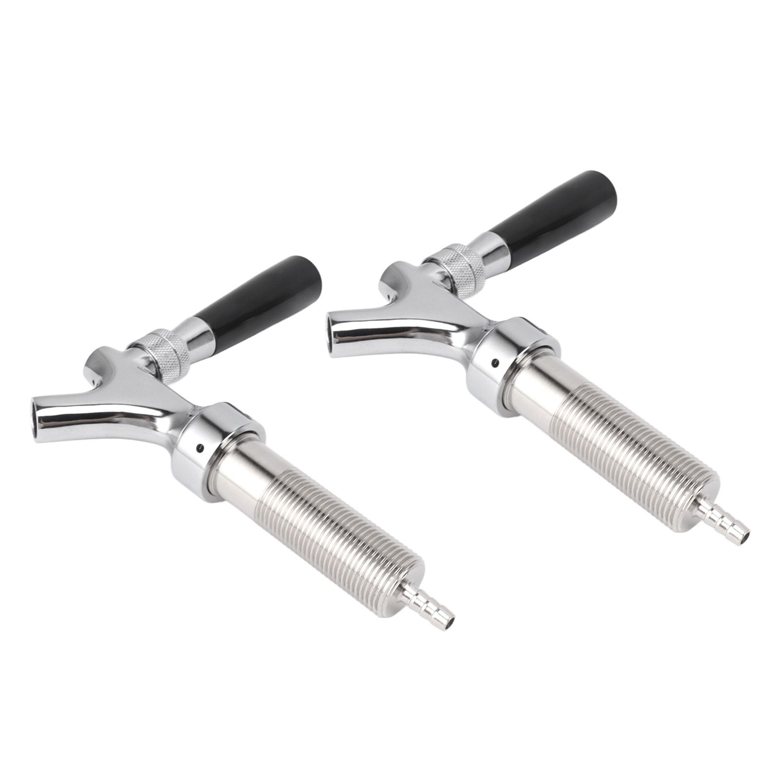 2 Set Beer Tap Stainless Steel Good Sealing 4‑1/8inch Shank 1/4 Barb Beer view 4