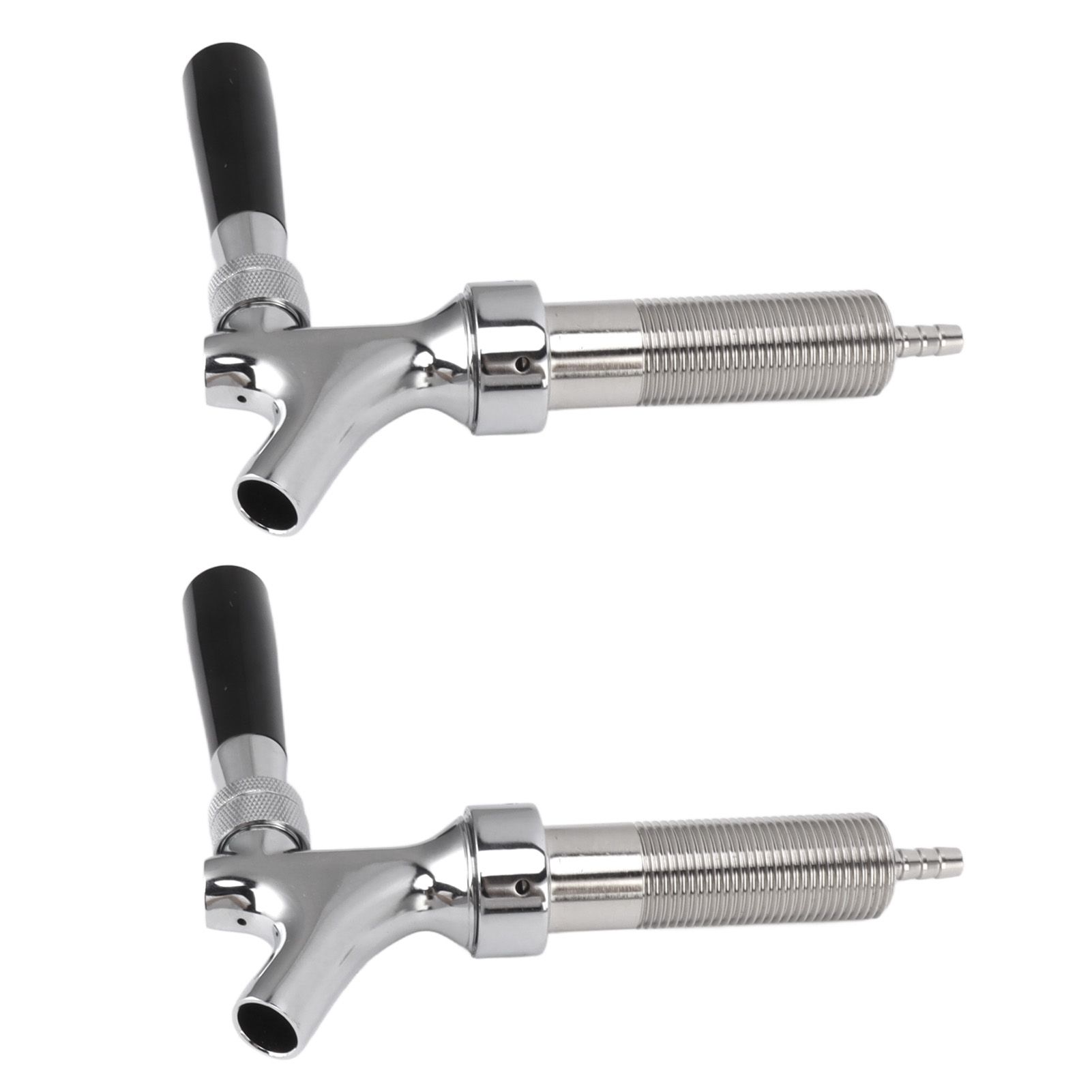 2 Set Beer Tap Stainless Steel Good Sealing 4‑1/8inch Shank 1/4 Barb Beer view 6