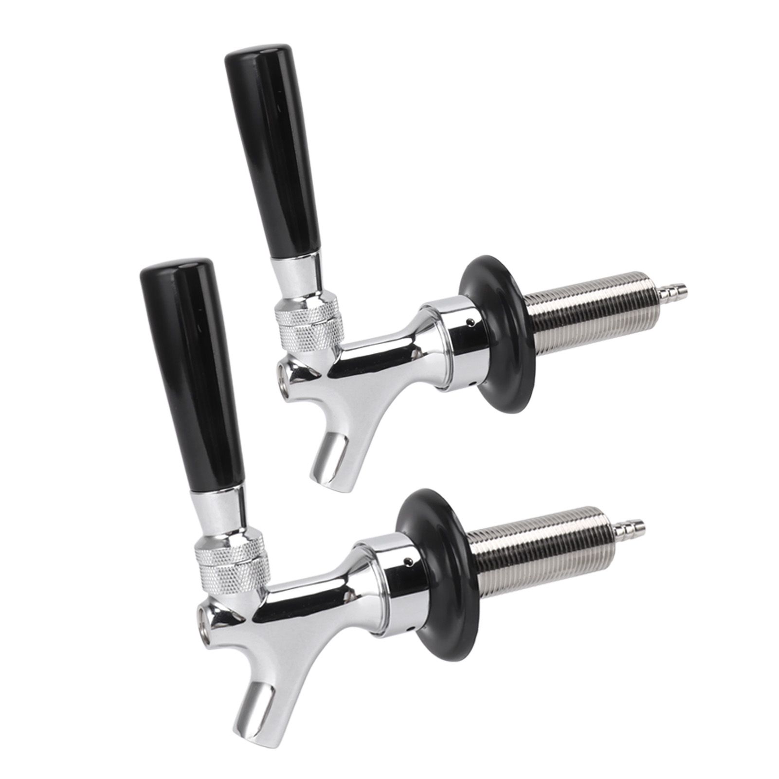 2 Set Beer Tap Stainless Steel Good Sealing 4‑1/8inch Shank 1/4 Barb Beer view 8