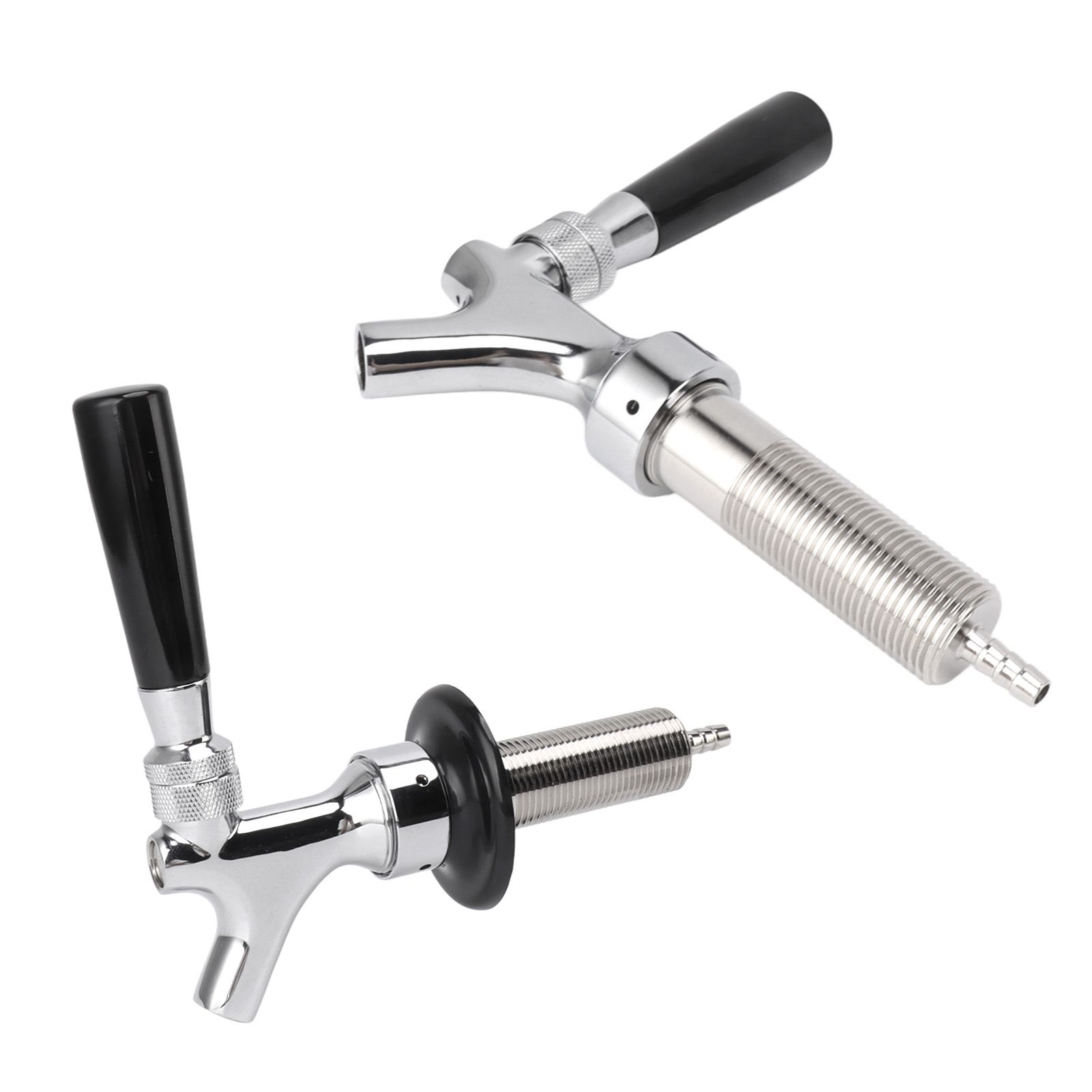 2 Set Beer Tap Stainless Steel Good Sealing 4‑1/8inch Shank 1/4 Barb Beer view 9