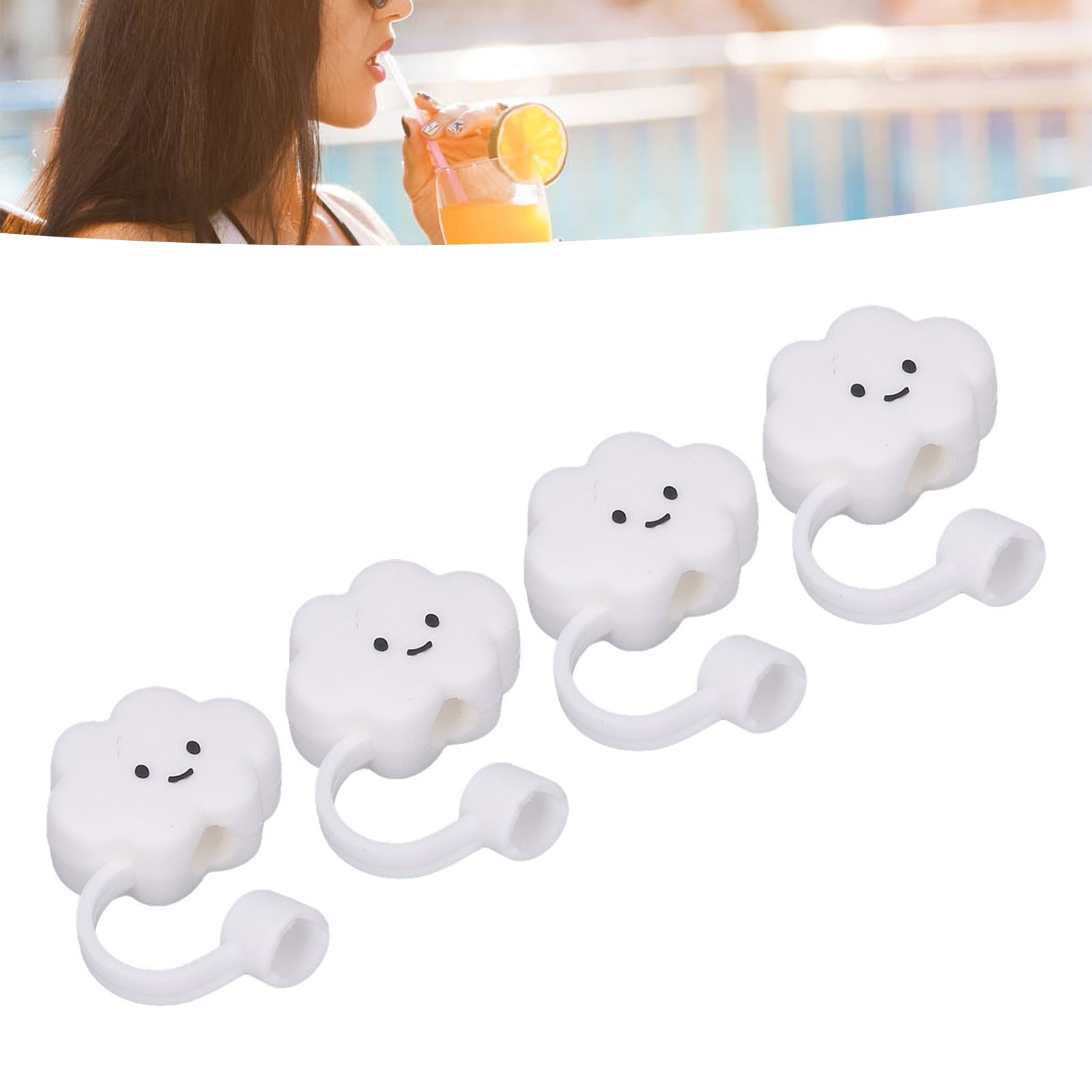 Straw Covers Dustproof Decorative Splash Proof Odorless Reusable Straw Toppers view 12