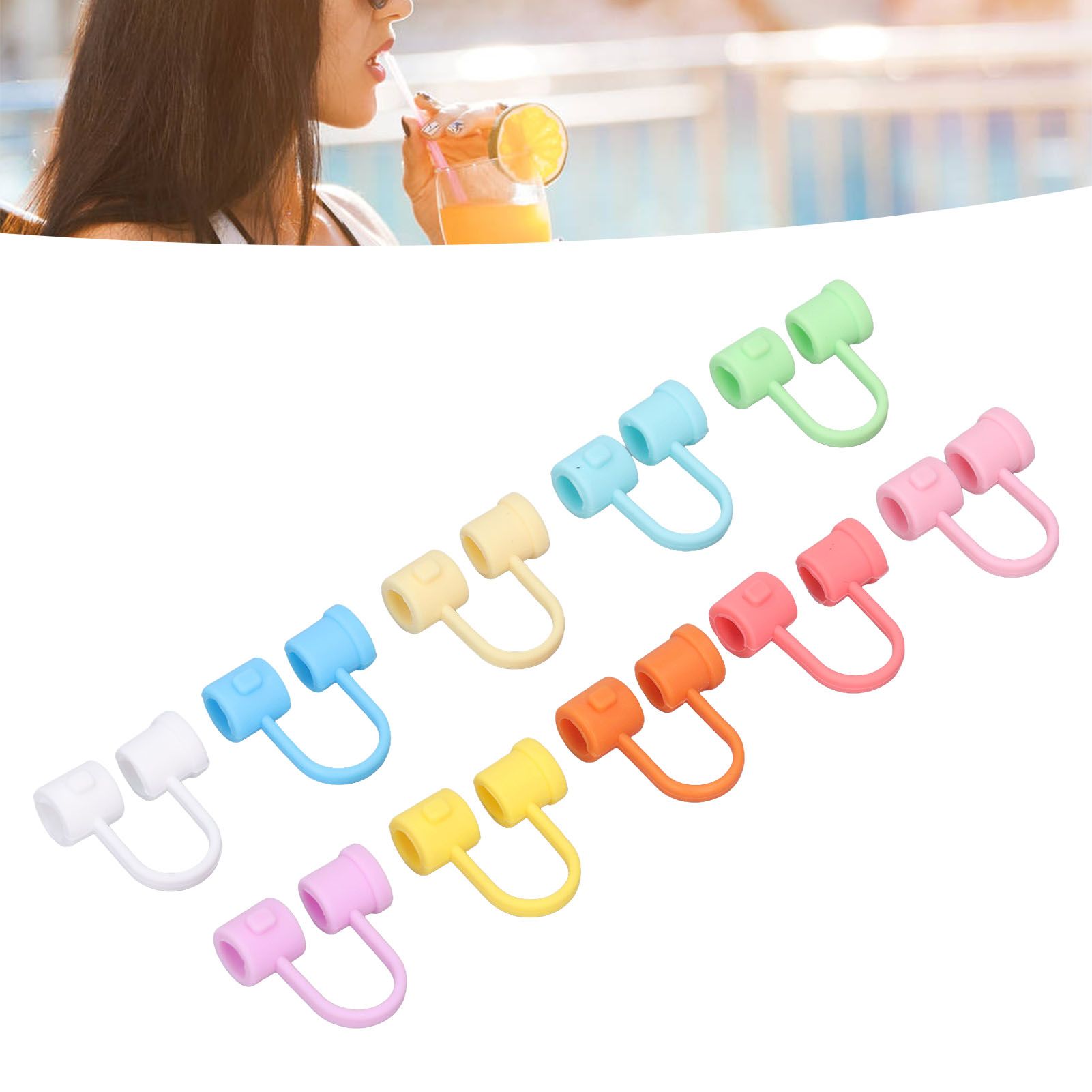 Straw Covers Dustproof Decorative Splash Proof Odorless Reusable Straw Toppers view 12
