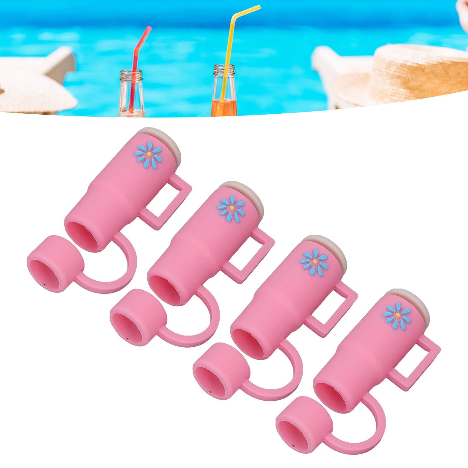 Straw Covers Dustproof Decorative Splash Proof Odorless Reusable Straw Toppers view 11