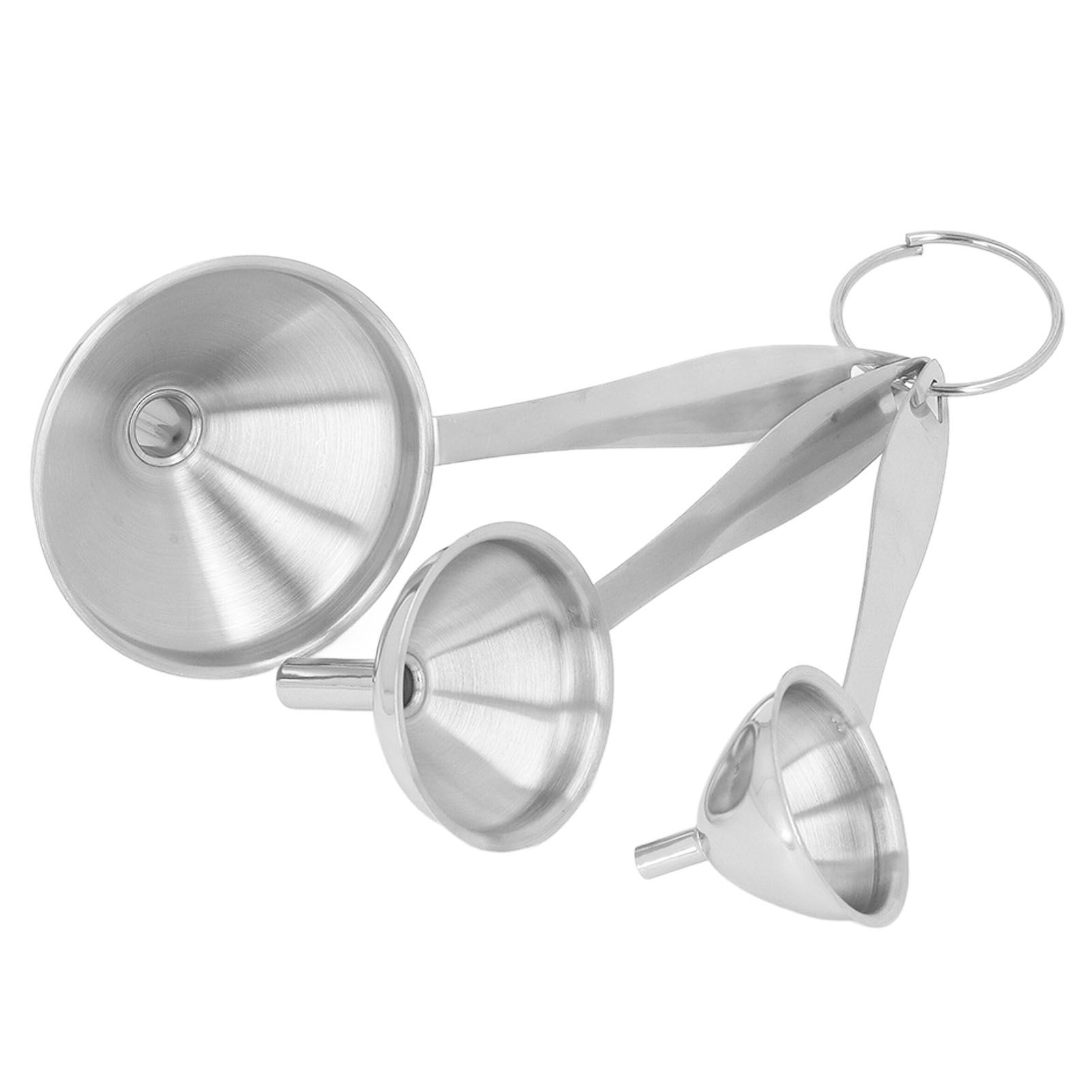 3PCS Small Funnels Stainless Steel Multifunctional Mini Filling Funnel Kit for view 2
