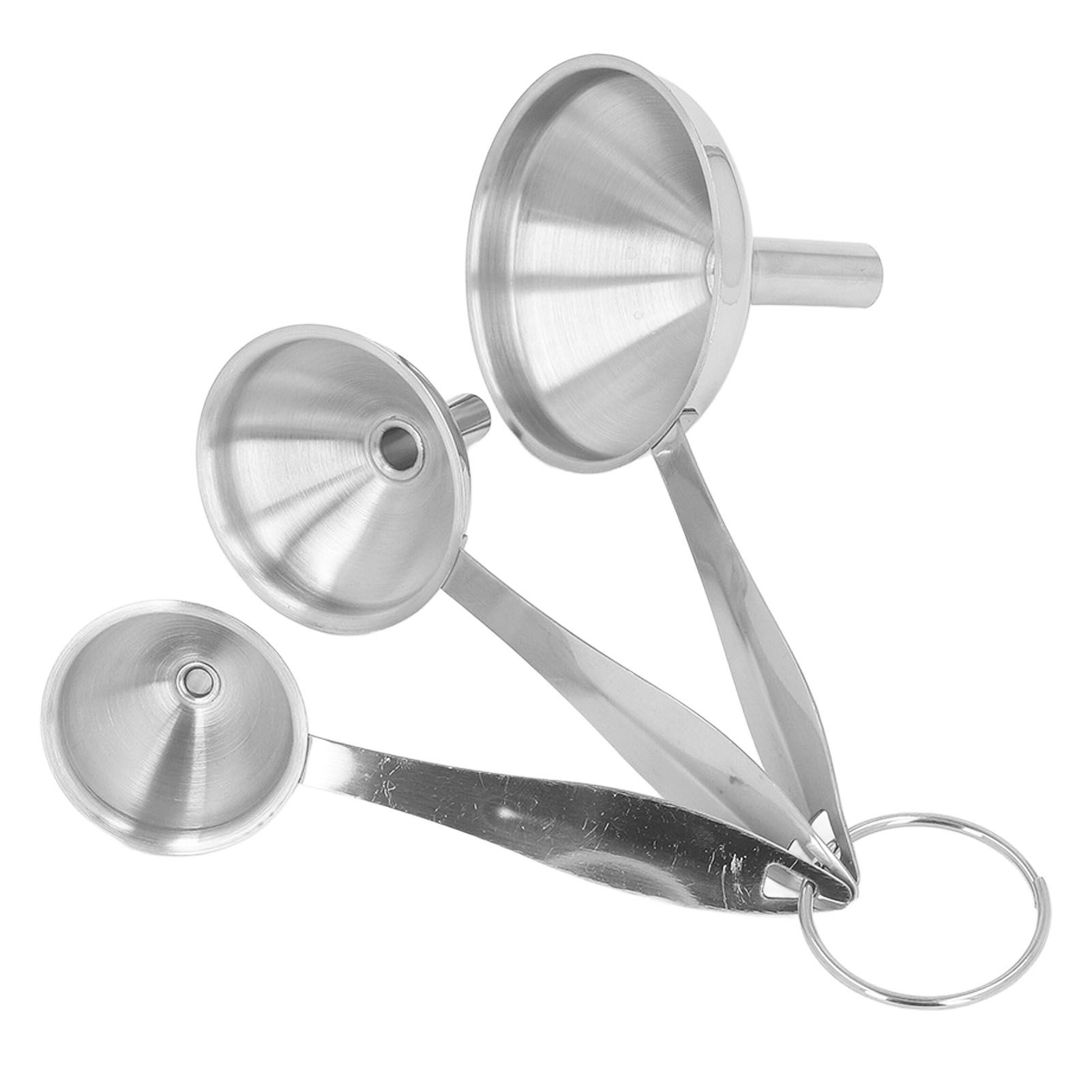3PCS Small Funnels Stainless Steel Multifunctional Mini Filling Funnel Kit for view 4