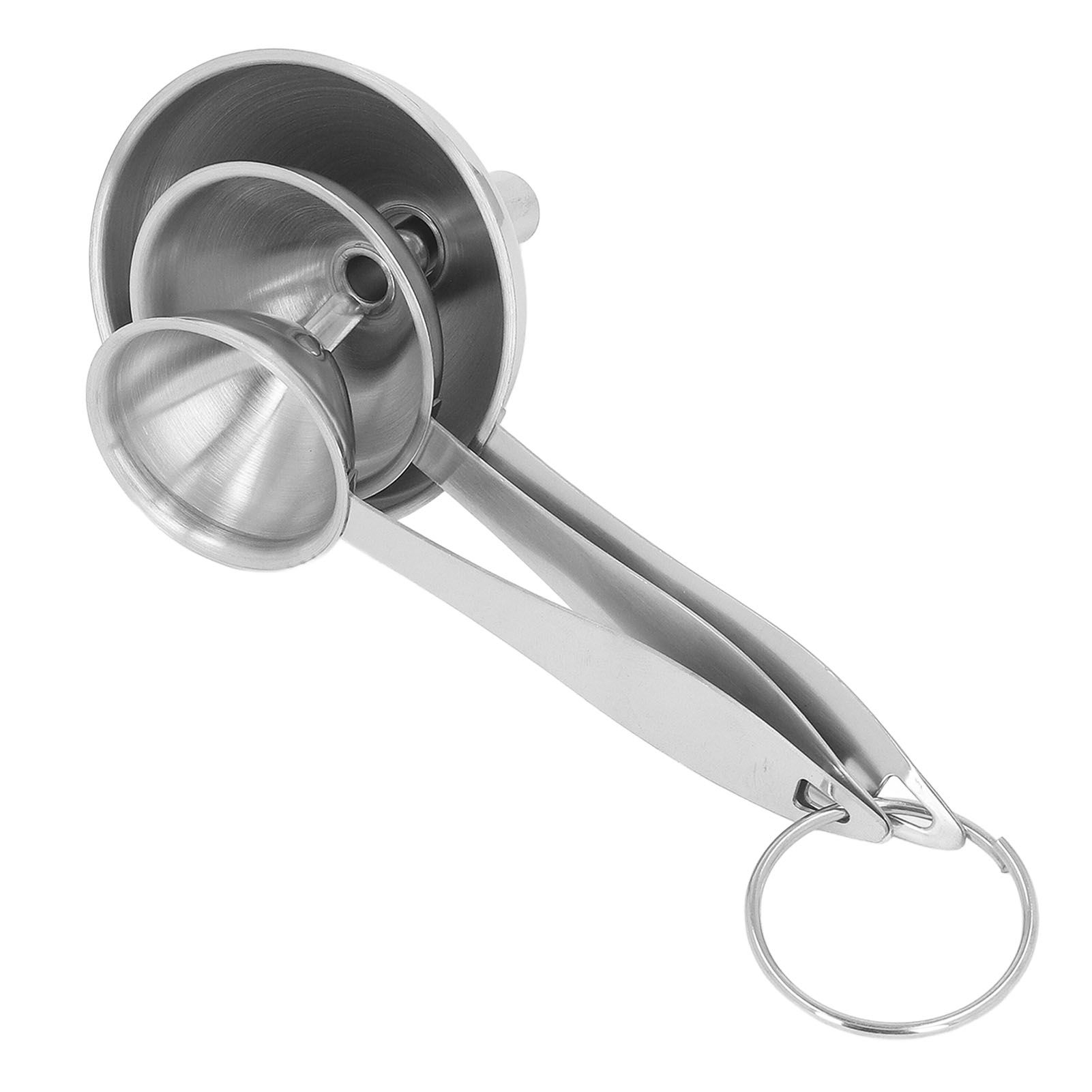 3PCS Small Funnels Stainless Steel Multifunctional Mini Filling Funnel Kit for view 7