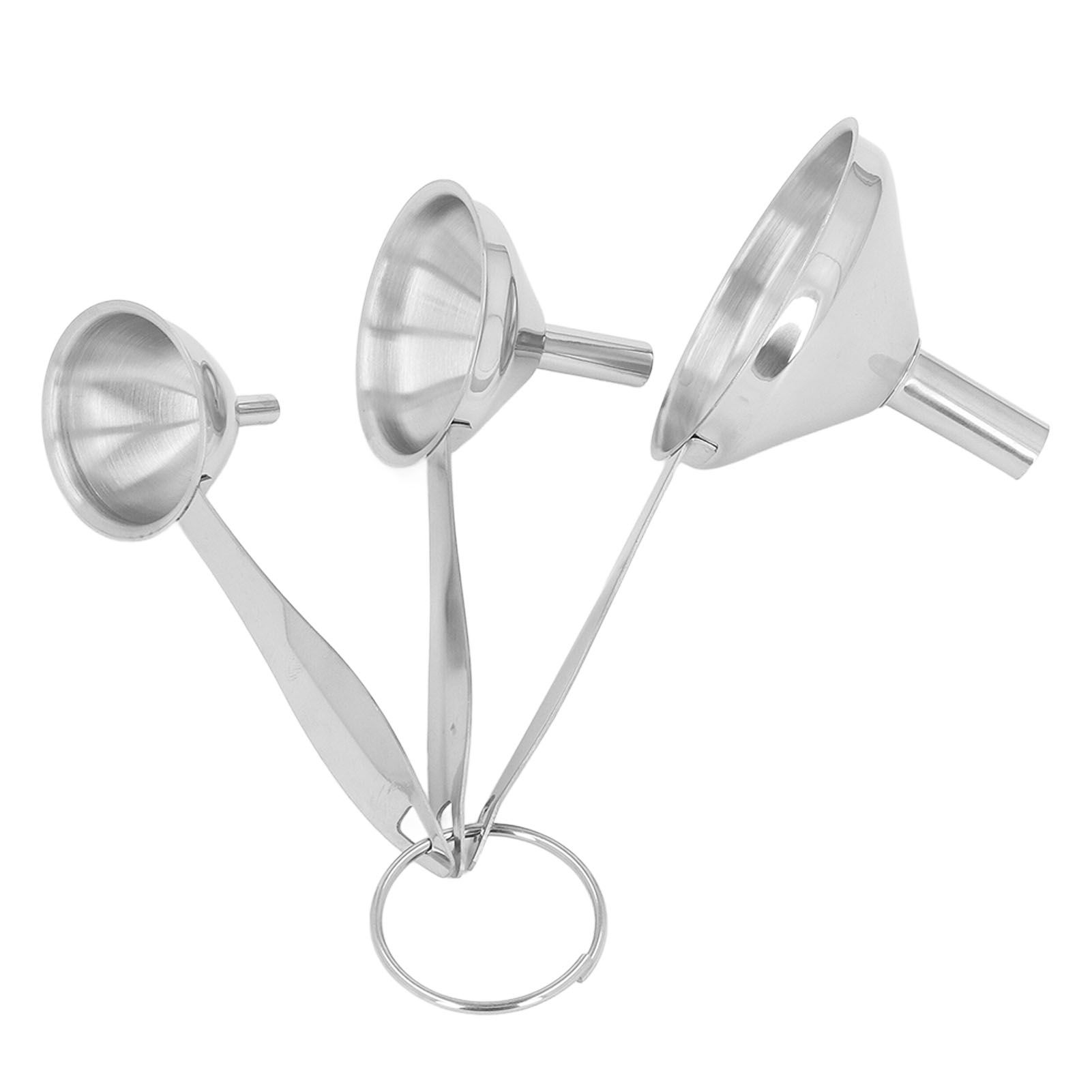 3PCS Small Funnels Stainless Steel Multifunctional Mini Filling Funnel Kit for view 8