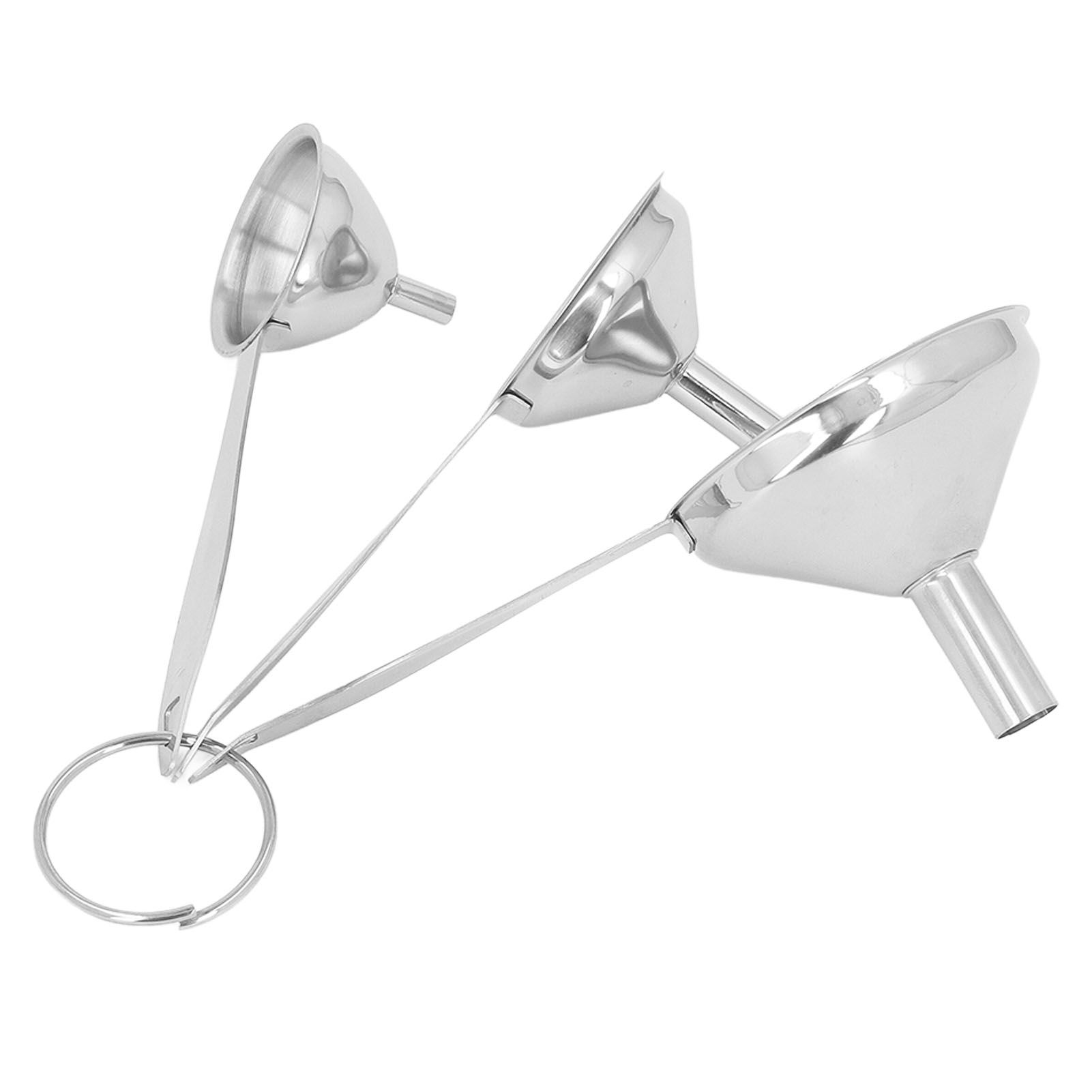 3PCS Small Funnels Stainless Steel Multifunctional Mini Filling Funnel Kit for view 9