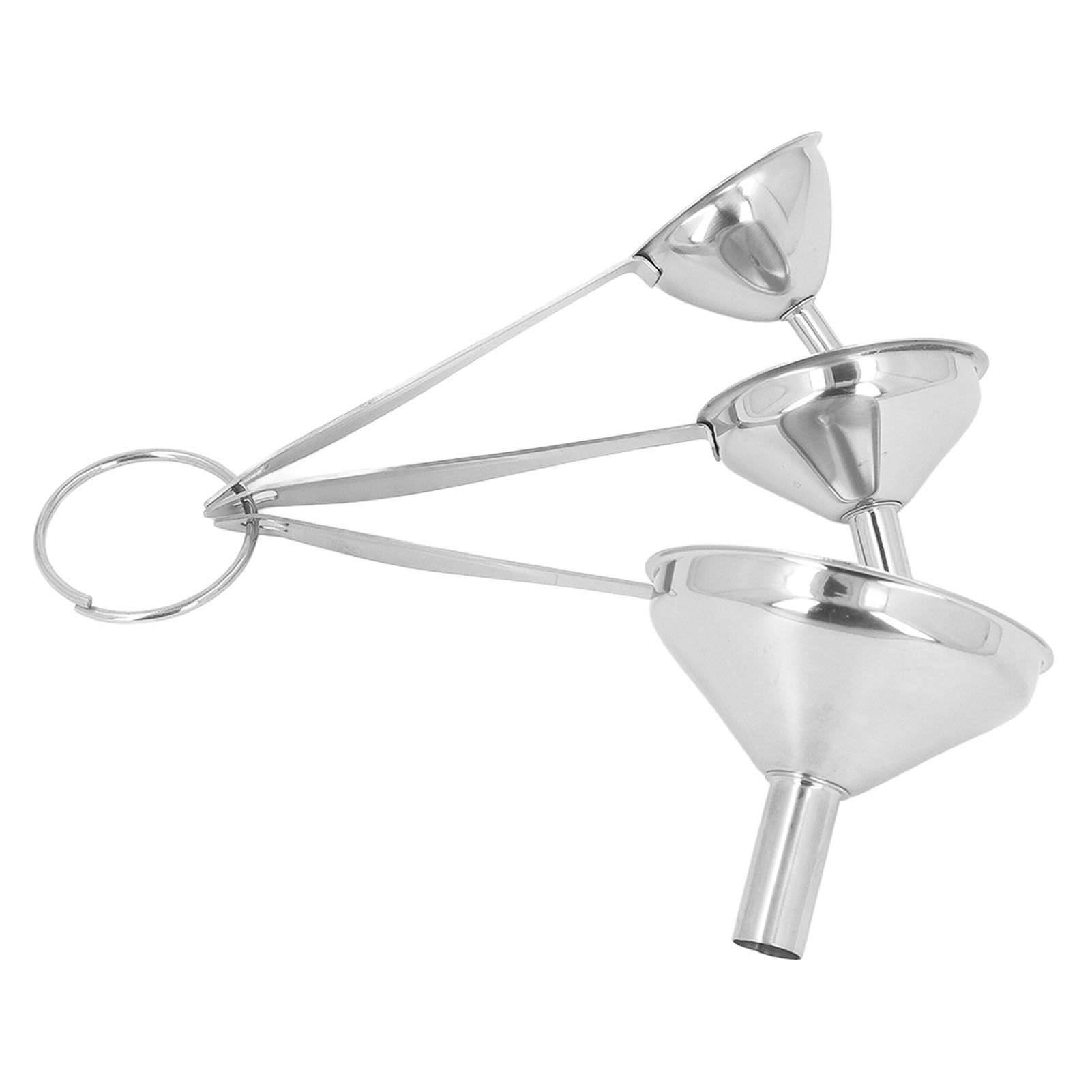 3PCS Small Funnels Stainless Steel Multifunctional Mini Filling Funnel Kit for view 10