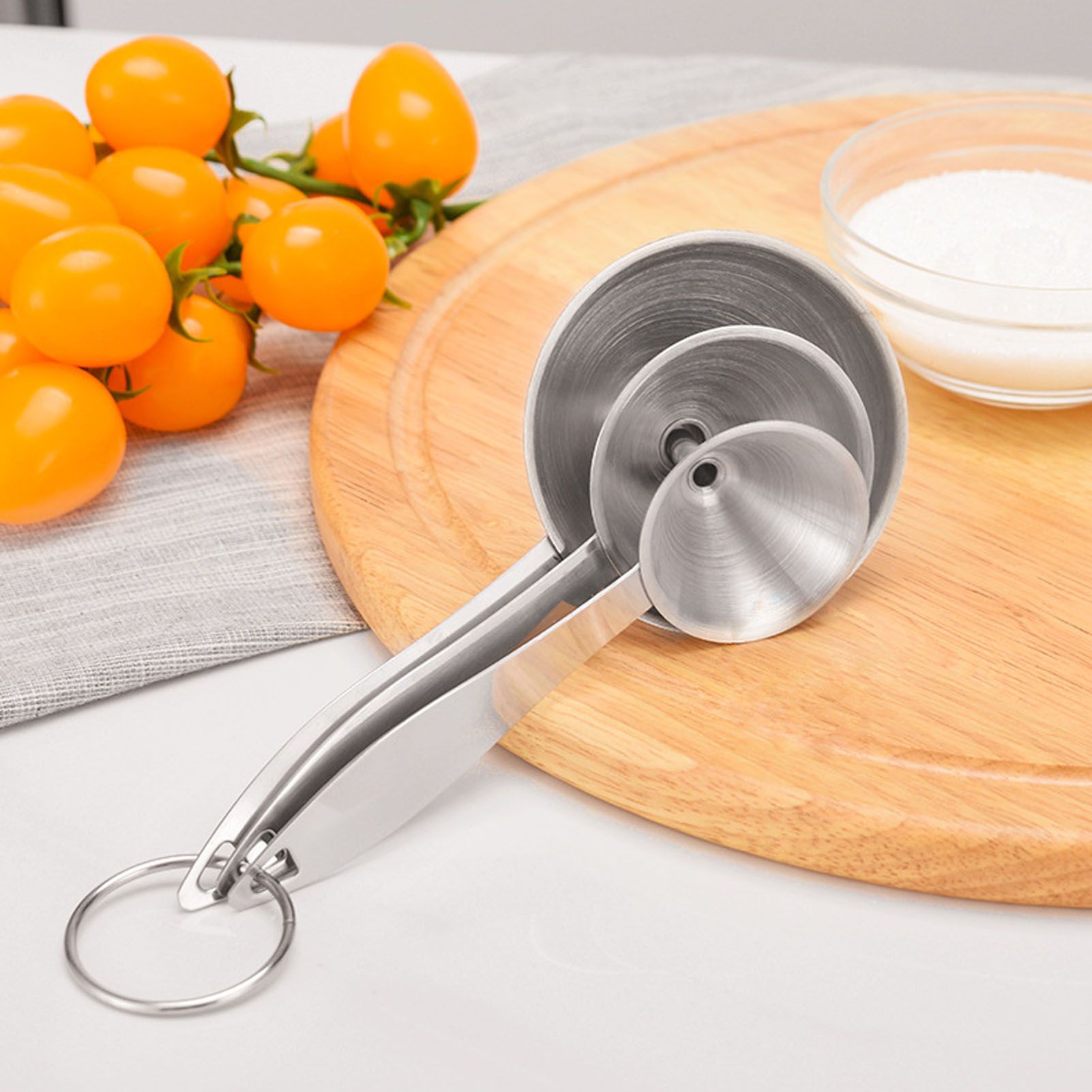3PCS Small Funnels Stainless Steel Multifunctional Mini Filling Funnel Kit for view 12